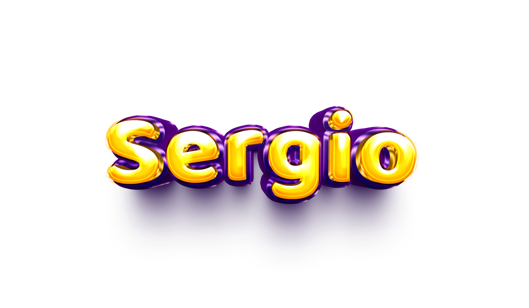 names of boys English helium balloon shiny celebration sticker 3d inflated Sergio png