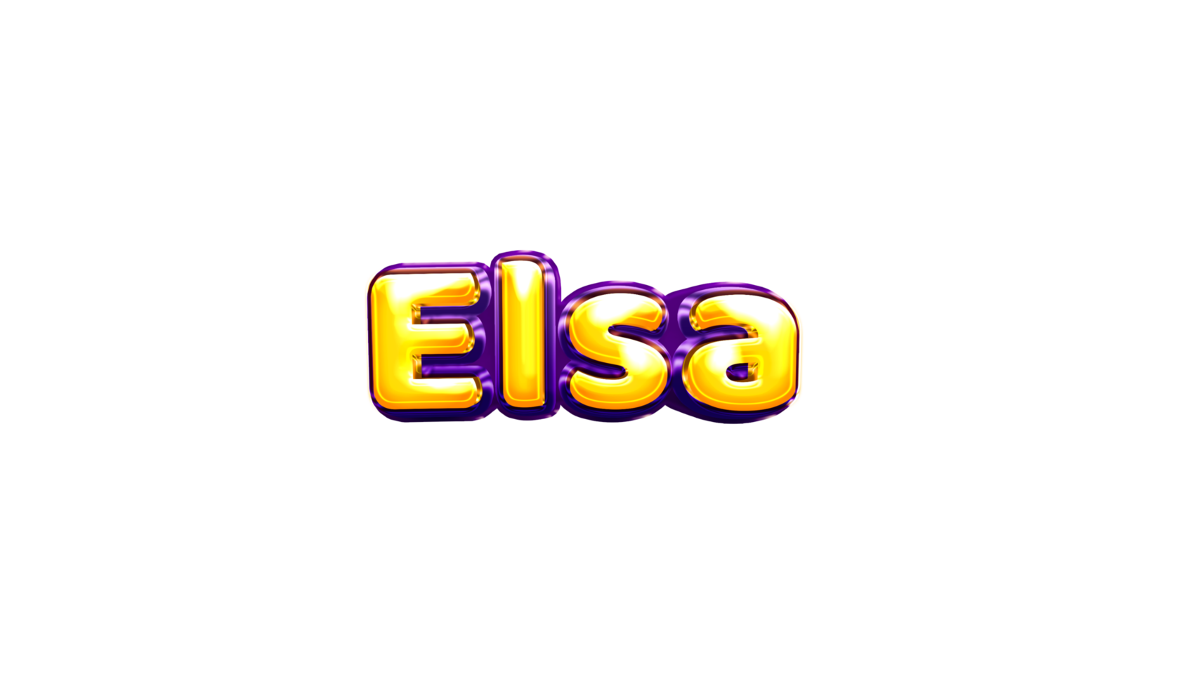 girls name sticker colorful party balloon birthday helium air shiny yellow purple cutout Elsa png