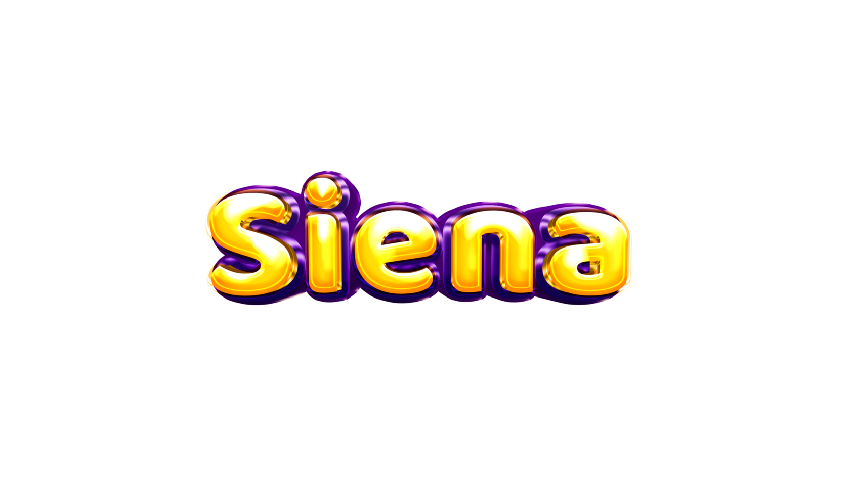 meisjes naam sticker kleurrijk partij ballon verjaardag helium lucht glimmend geel Purper uitknippen Siena png