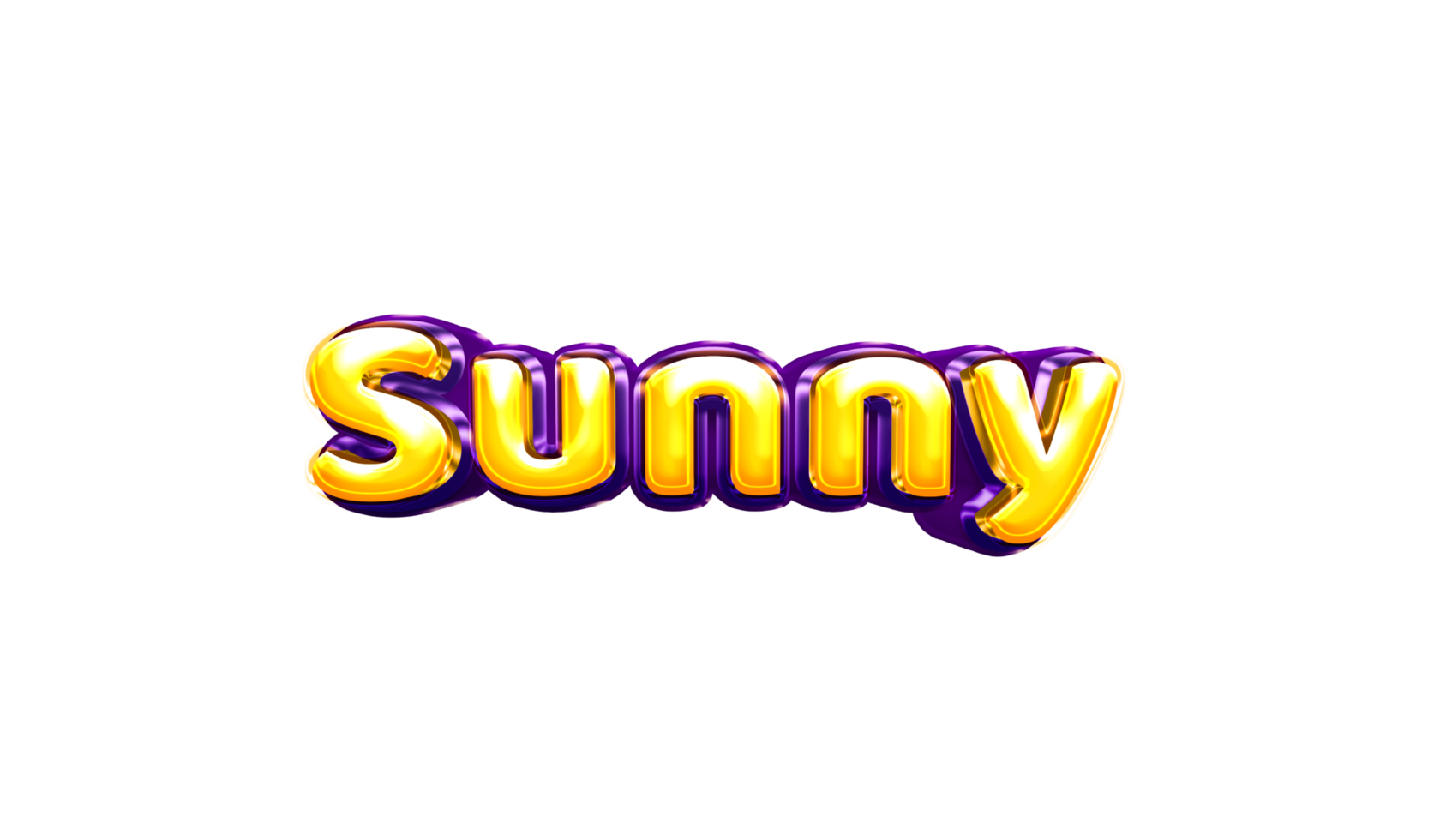 girls name sticker colorful party balloon birthday helium air shiny yellow purple cutout Sunny png