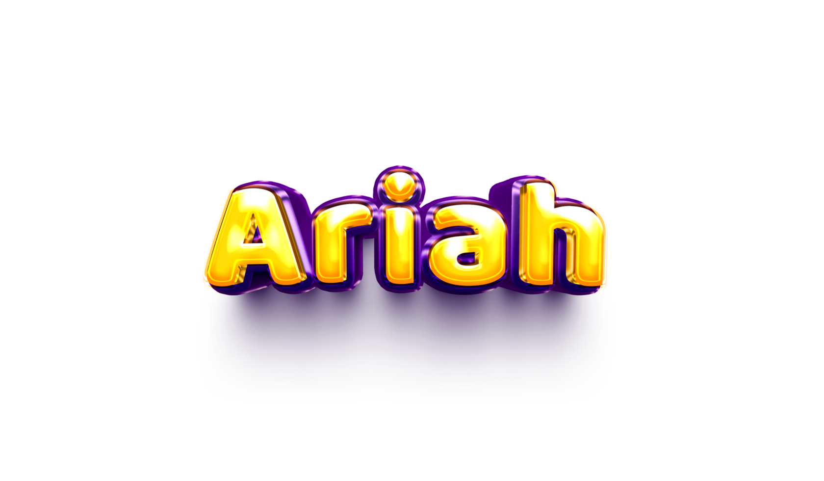names of girls English helium balloon shiny celebration sticker 3d inflated Ariah png