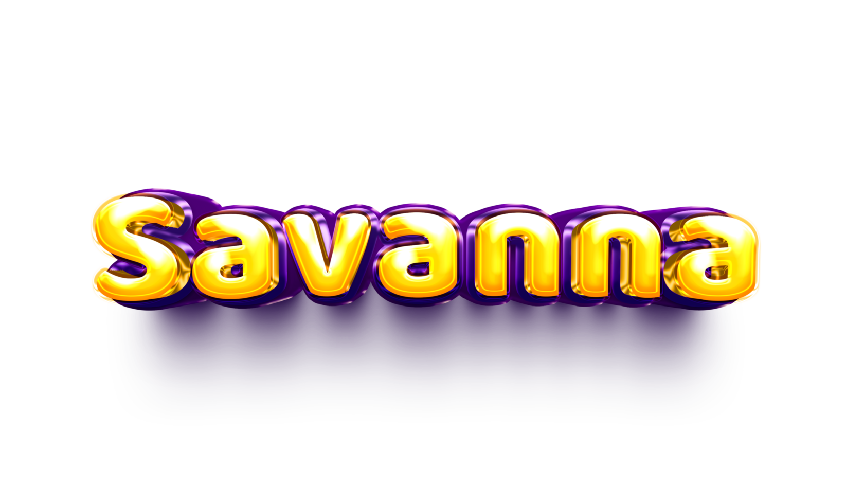 names of girls English helium balloon shiny celebration sticker 3d inflated Savanna png