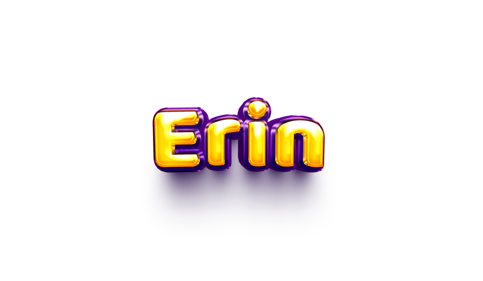 names of girls English helium balloon shiny celebration sticker 3d inflated Erin png