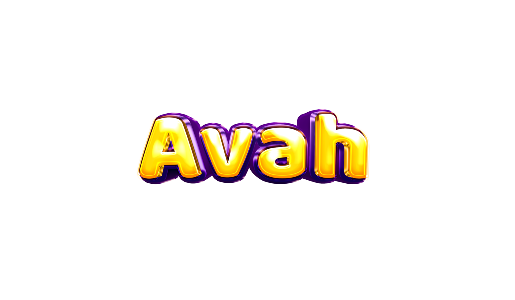 girls name sticker colorful party balloon birthday helium air shiny yellow purple cutout Avah png