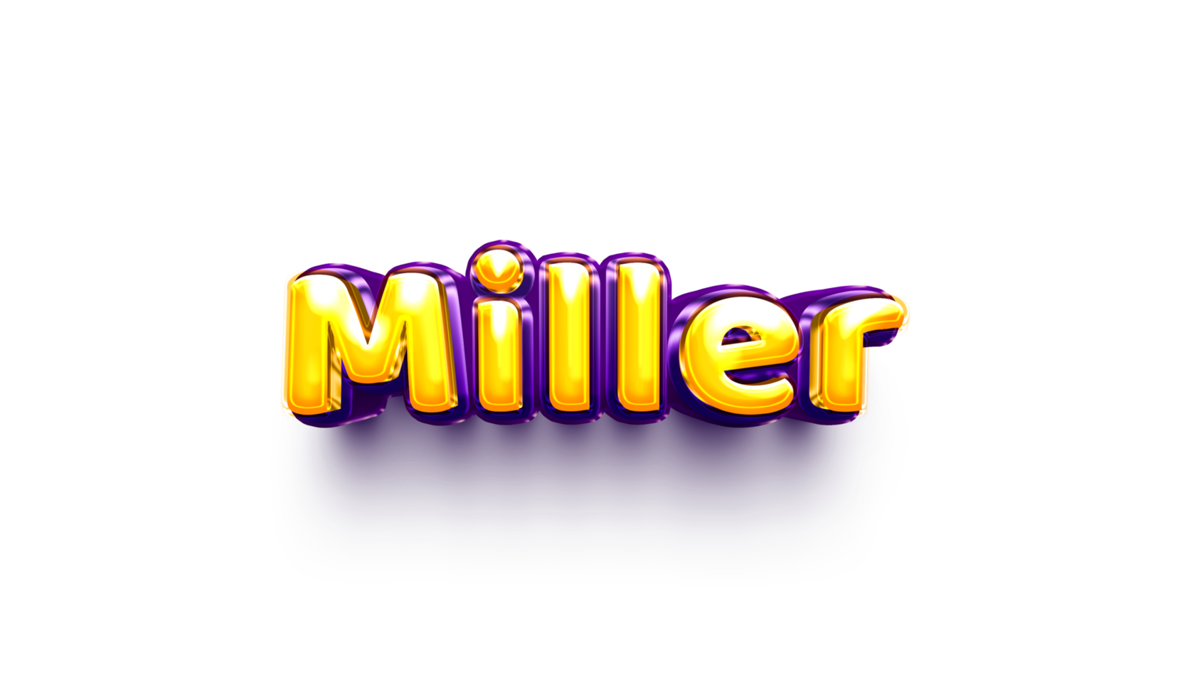 names of boys English helium balloon shiny celebration sticker 3d inflated Miller png