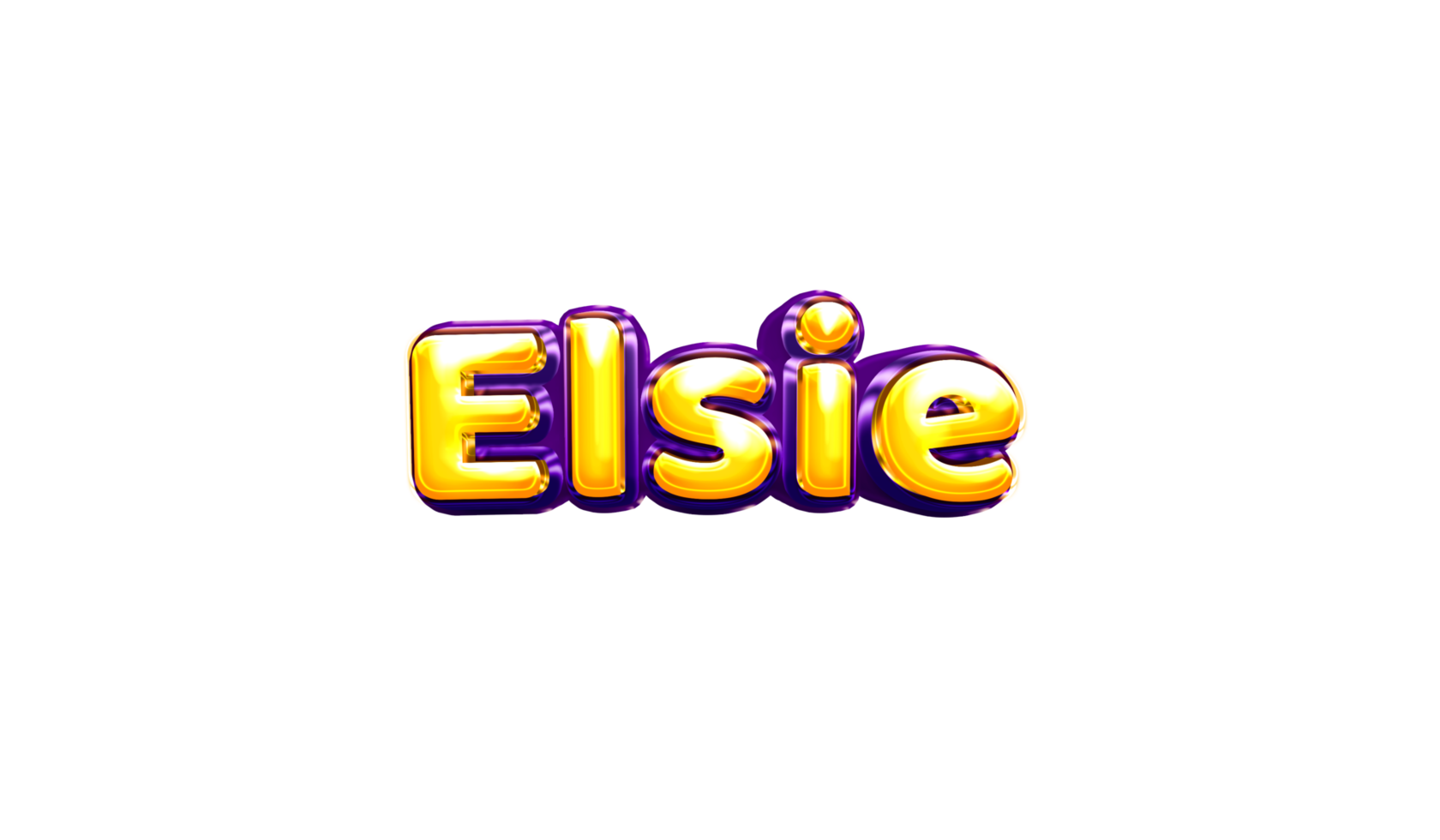 girls name sticker colorful party balloon birthday helium air shiny yellow purple cutout Elsie png