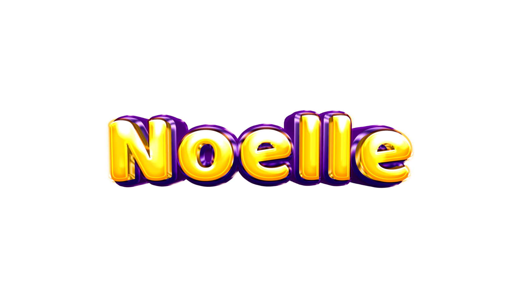 girls name sticker colorful party balloon birthday helium air shiny yellow purple cutout Noelle png