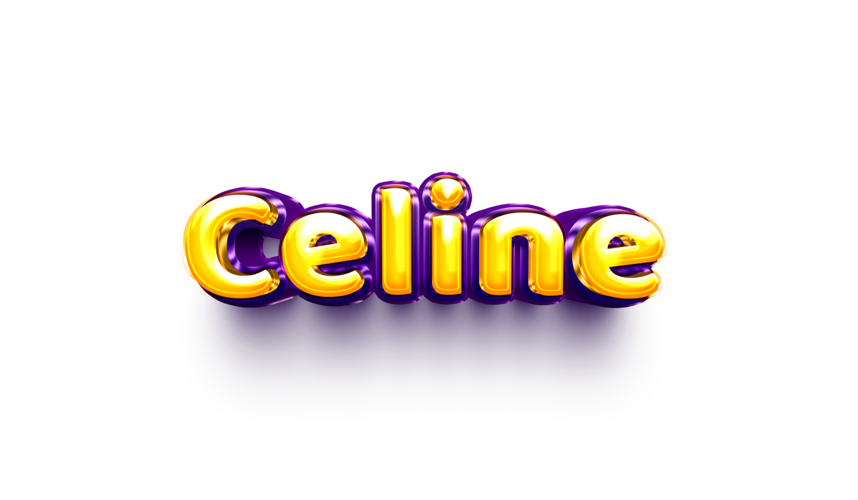 names of girls English helium balloon shiny celebration sticker 3d inflated Celine png