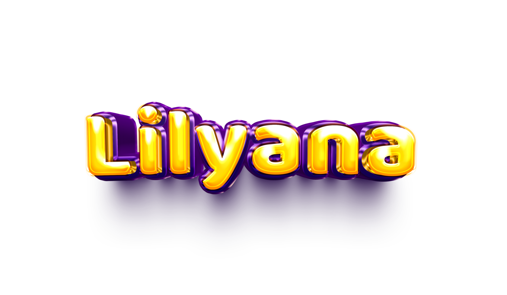 namn av flickor engelsk helium ballong skinande firande klistermärke 3d uppblåst lilyana png