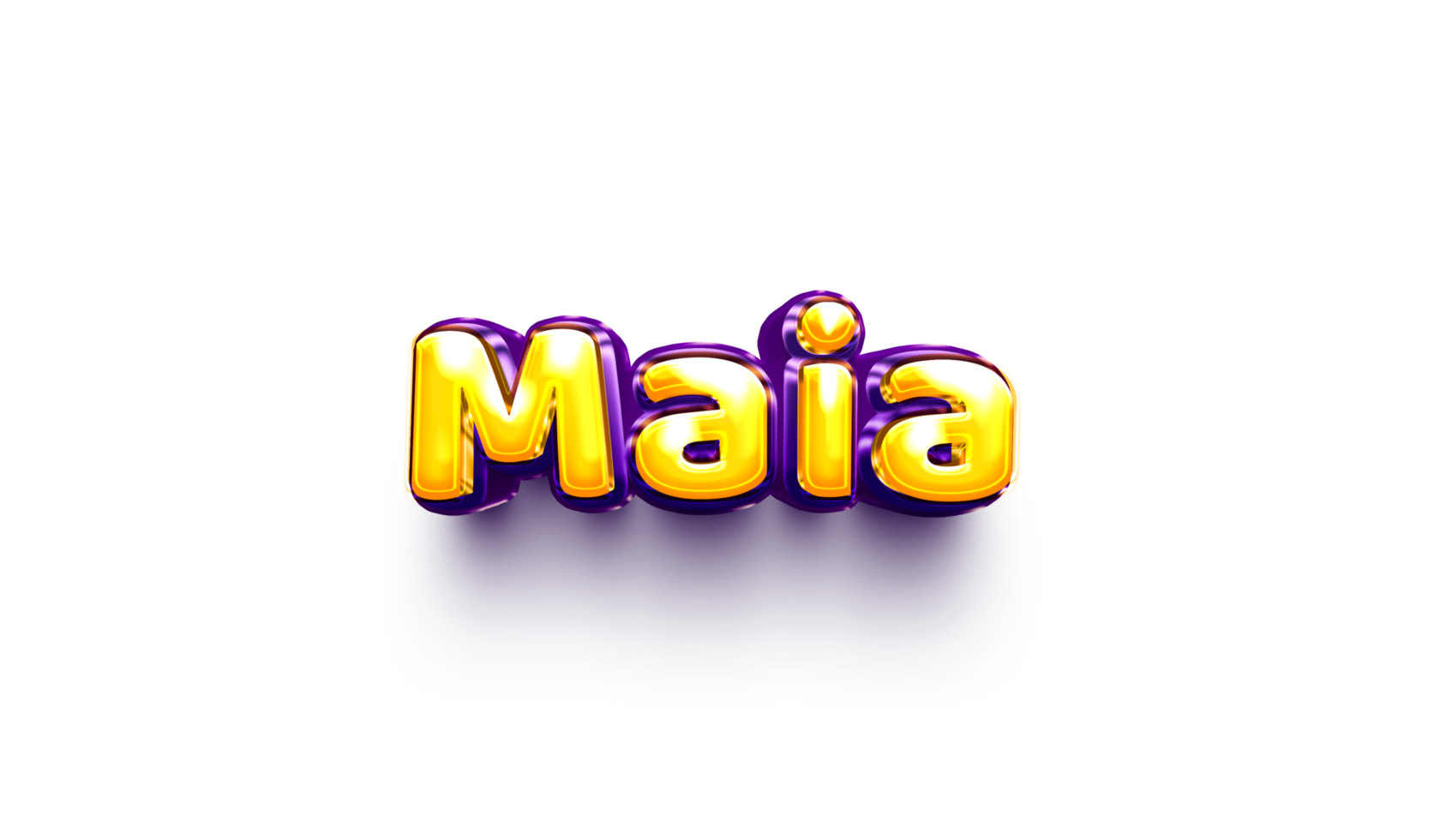 names of girls English helium balloon shiny celebration sticker 3d inflated Maia png