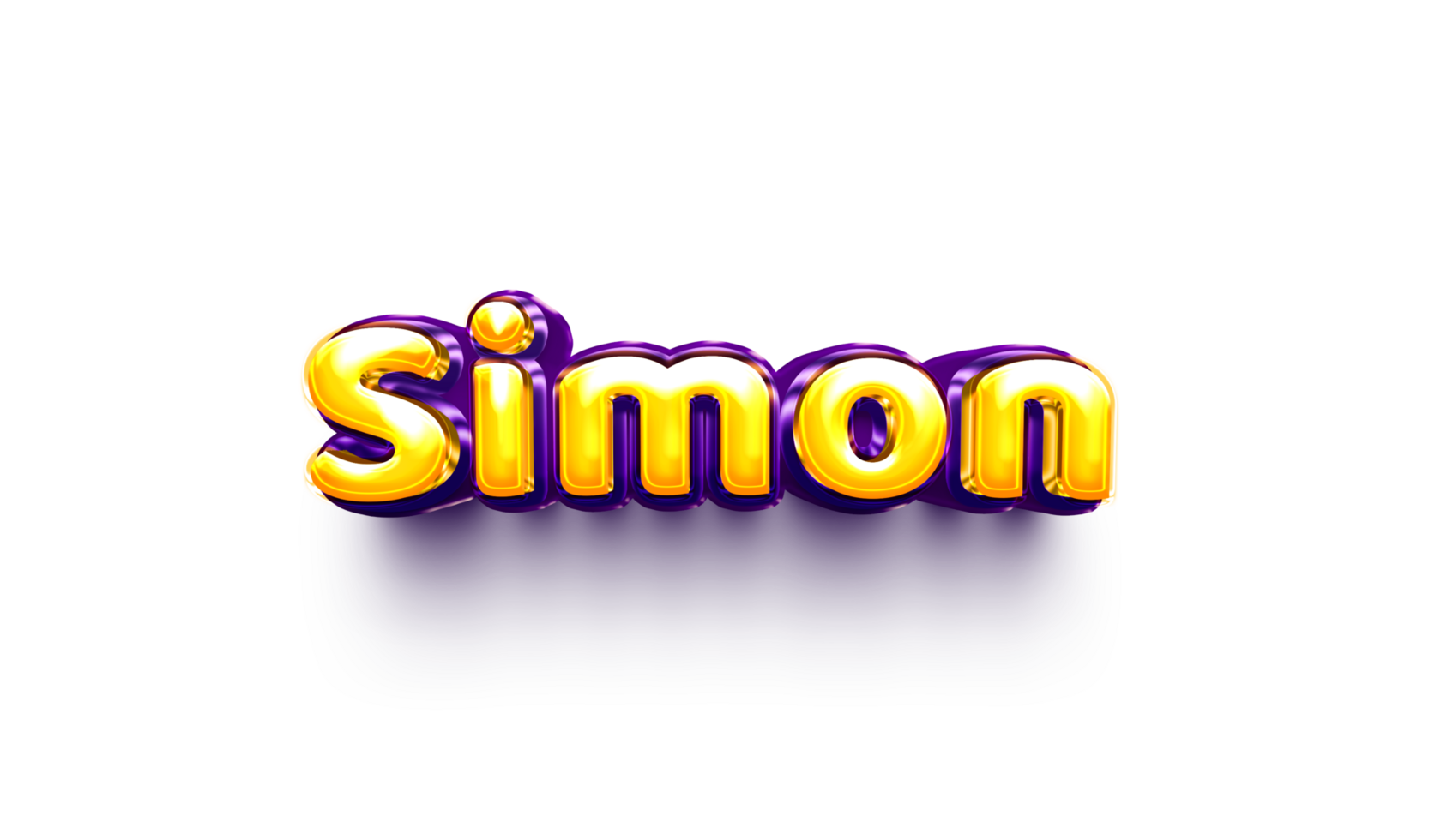 names of boys English helium balloon shiny celebration sticker 3d inflated Simon png
