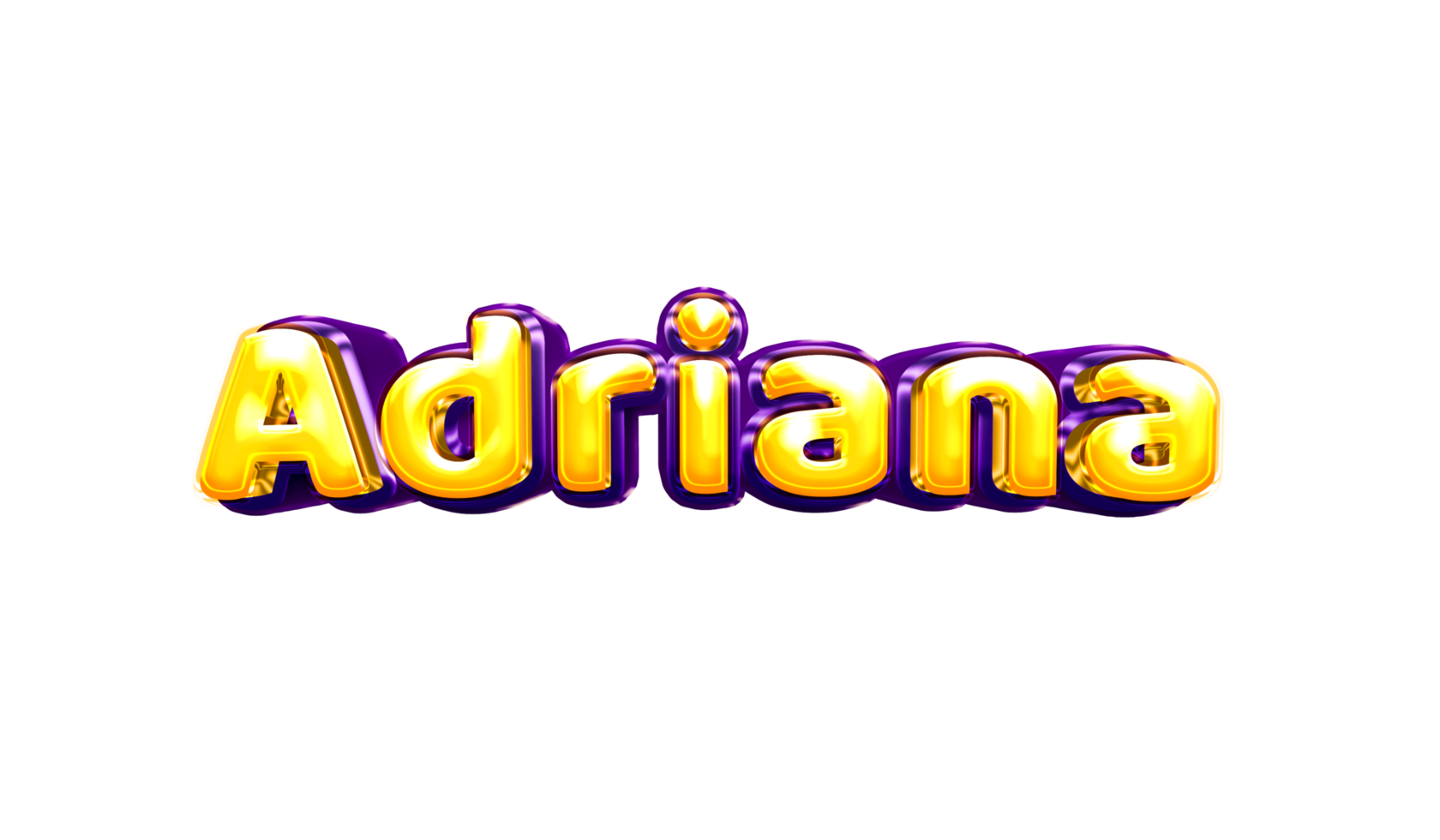girls name sticker colorful party balloon birthday helium air shiny yellow purple cutout Adriana png