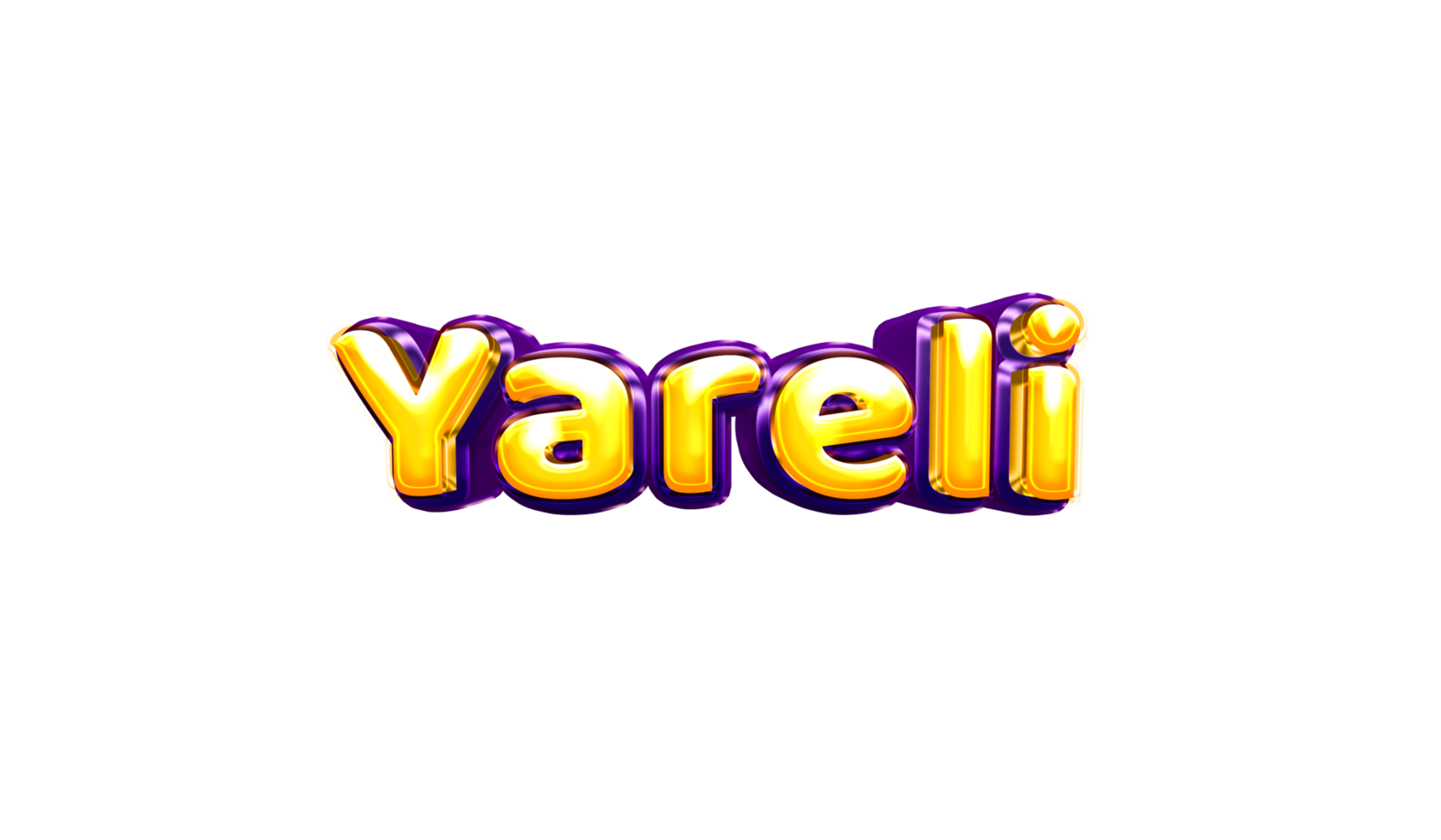 girls name sticker colorful party balloon birthday helium air shiny yellow purple cutout Yareli png