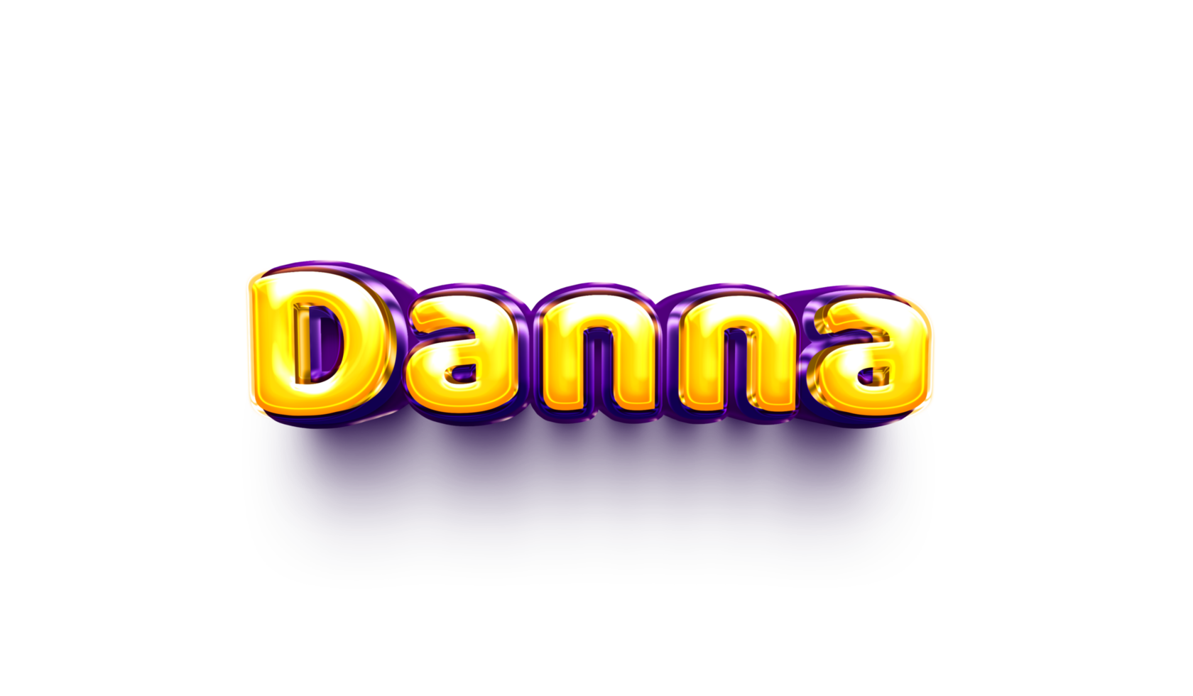 names of girls English helium balloon shiny celebration sticker 3d inflated Danna png