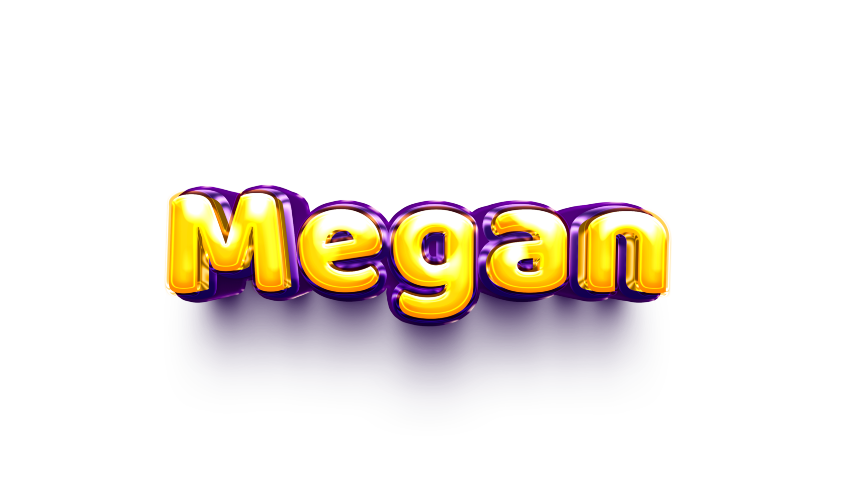 names of girls English helium balloon shiny celebration sticker 3d inflated Megan png