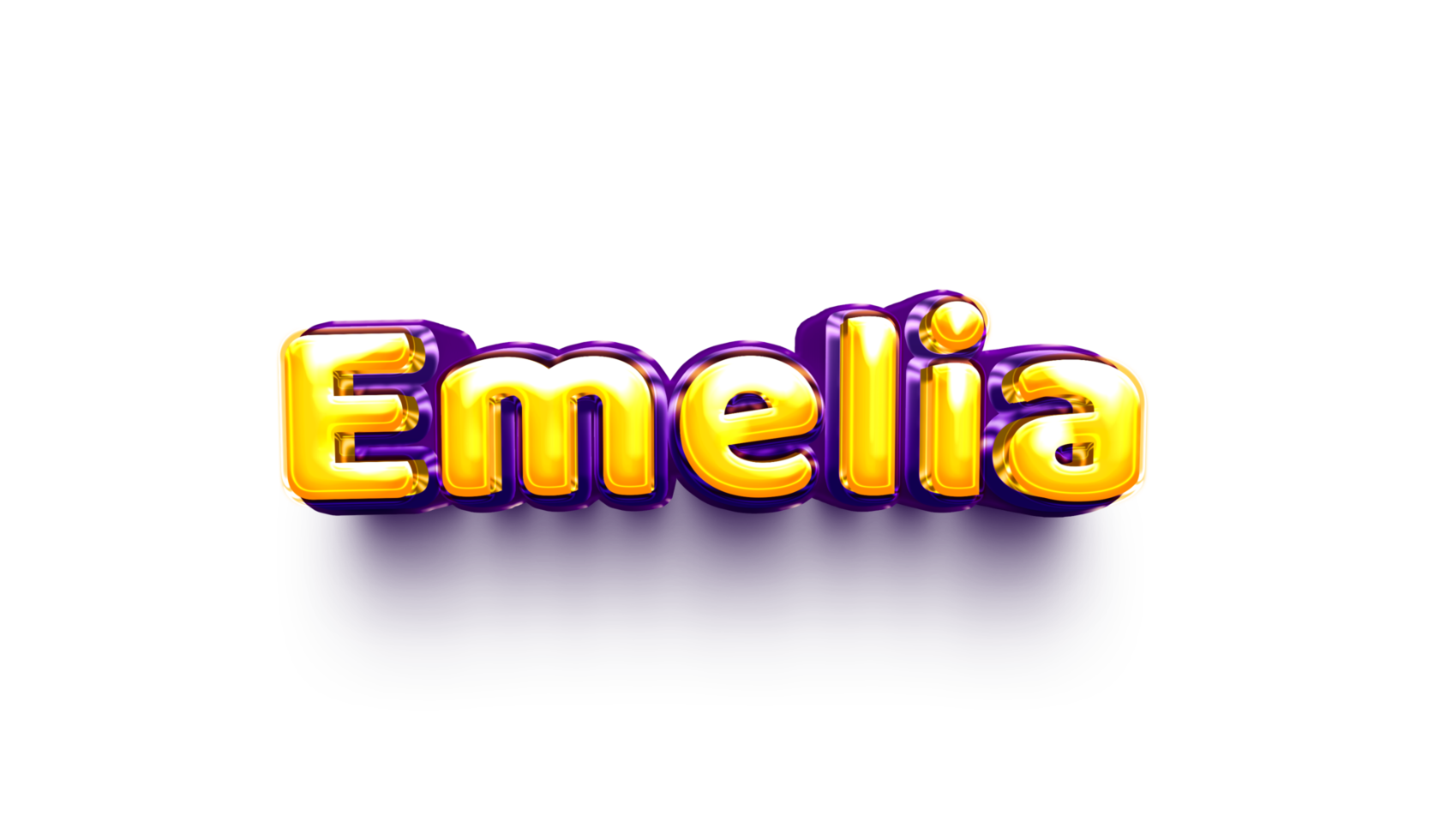 names of girls English helium balloon shiny celebration sticker 3d inflated Emelia png