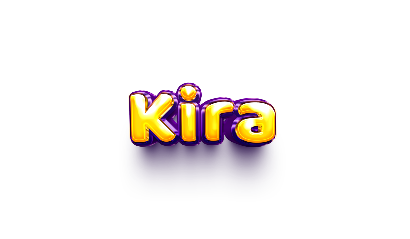 names of girls English helium balloon shiny celebration sticker 3d inflated Kira png