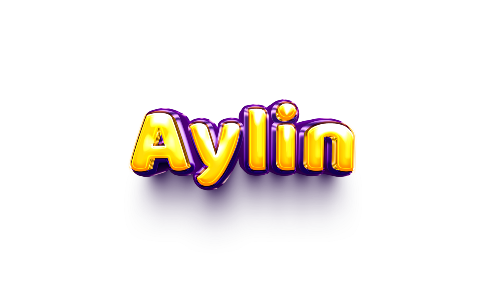 names of girls English helium balloon shiny celebration sticker 3d inflated Aylin png