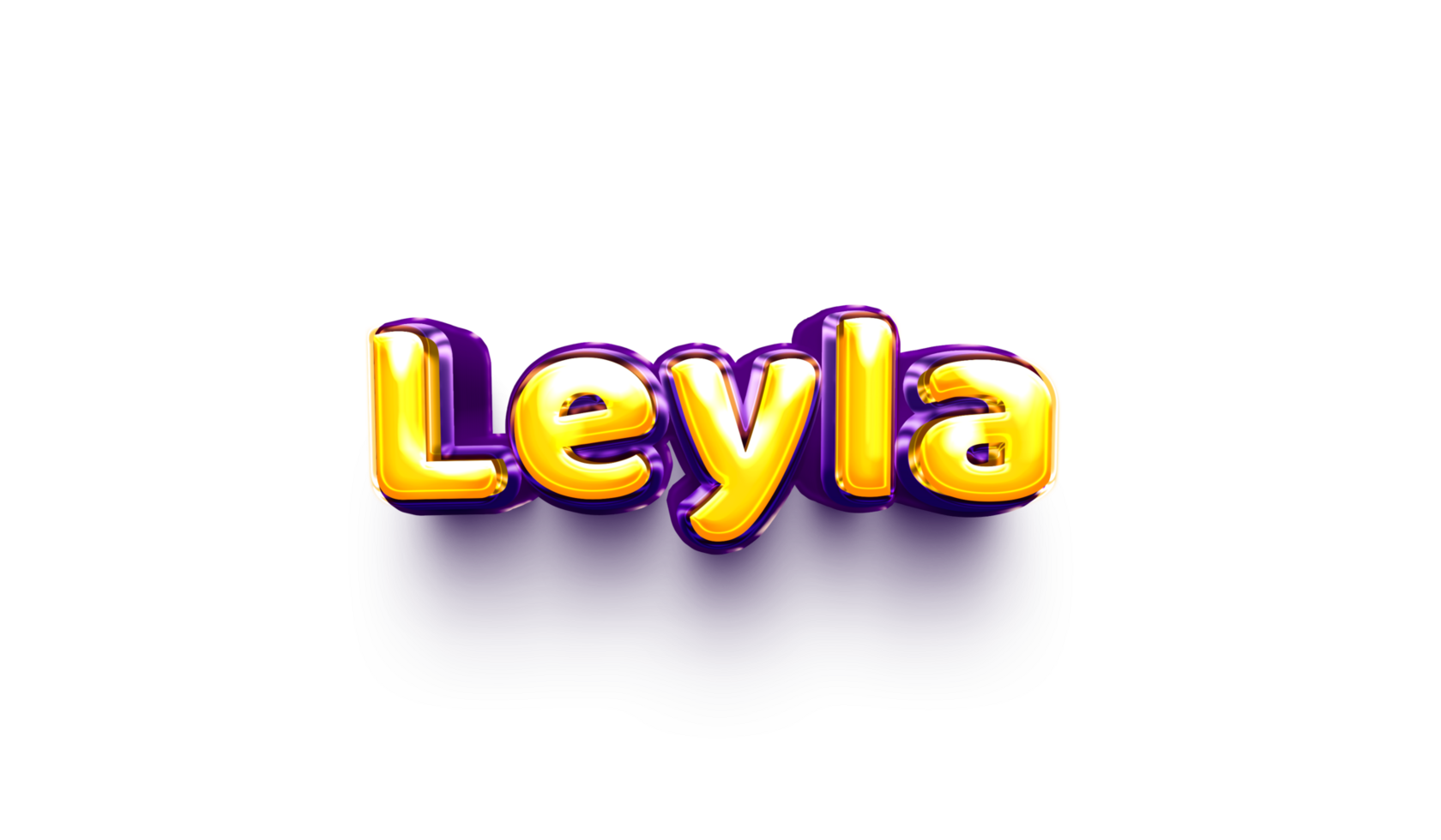 names of girls English helium balloon shiny celebration sticker 3d inflated Leyla png