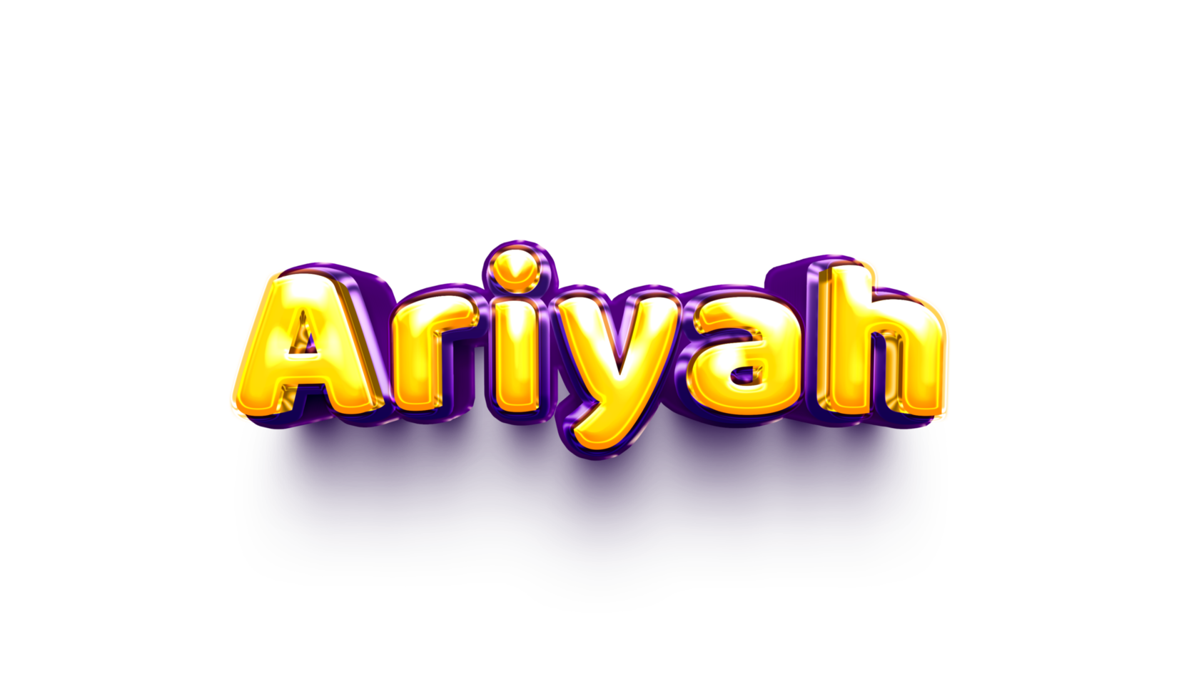 names of girls English helium balloon shiny celebration sticker 3d inflated Ariyah png