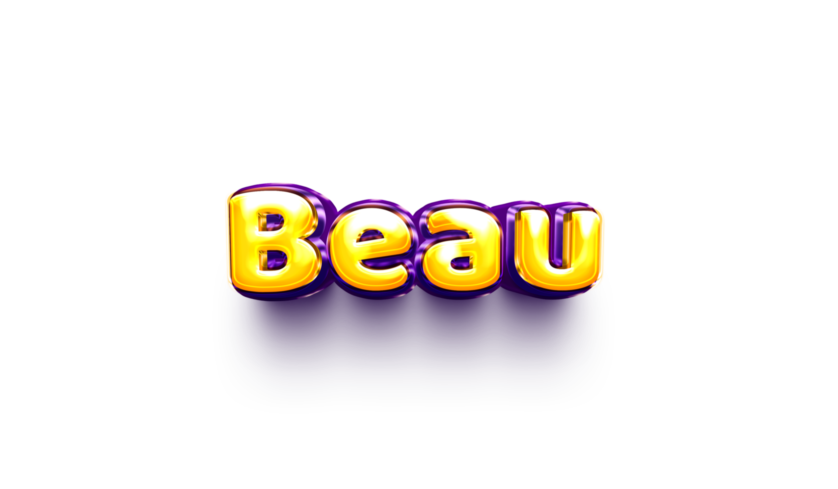 names of boyEnglish helium balloon shiny celebration sticker 3d inflated Beau Beau Beau png