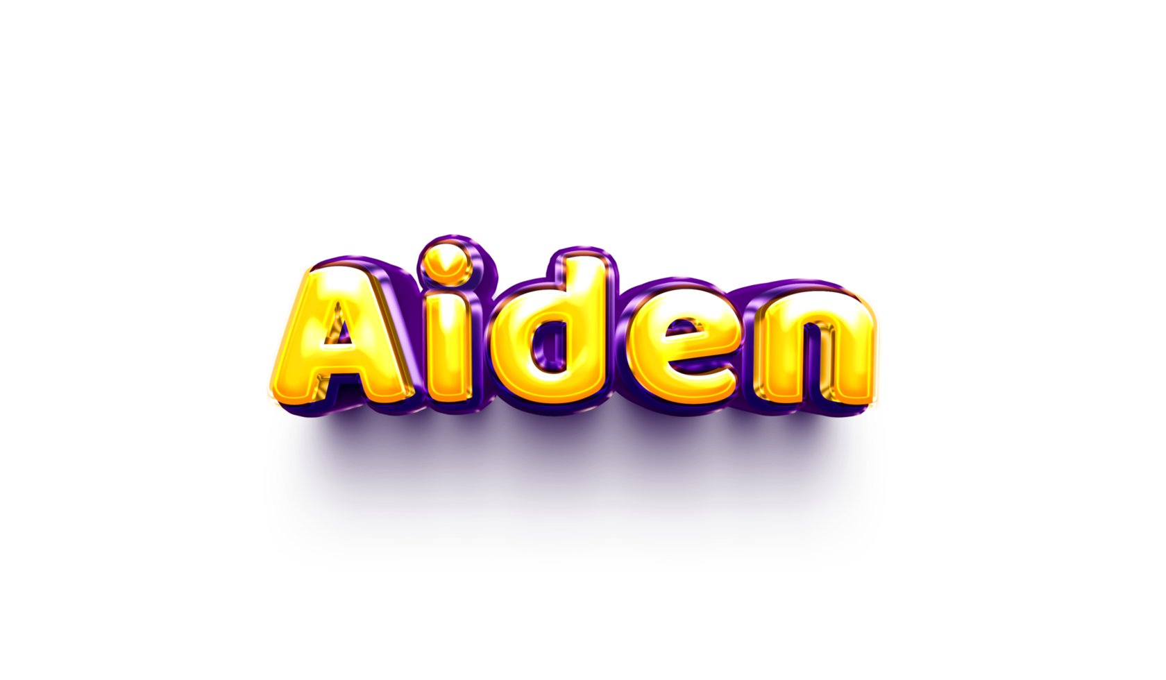 names of boyEnglish helium balloon shiny celebration sticker 3d inflated Aiden png