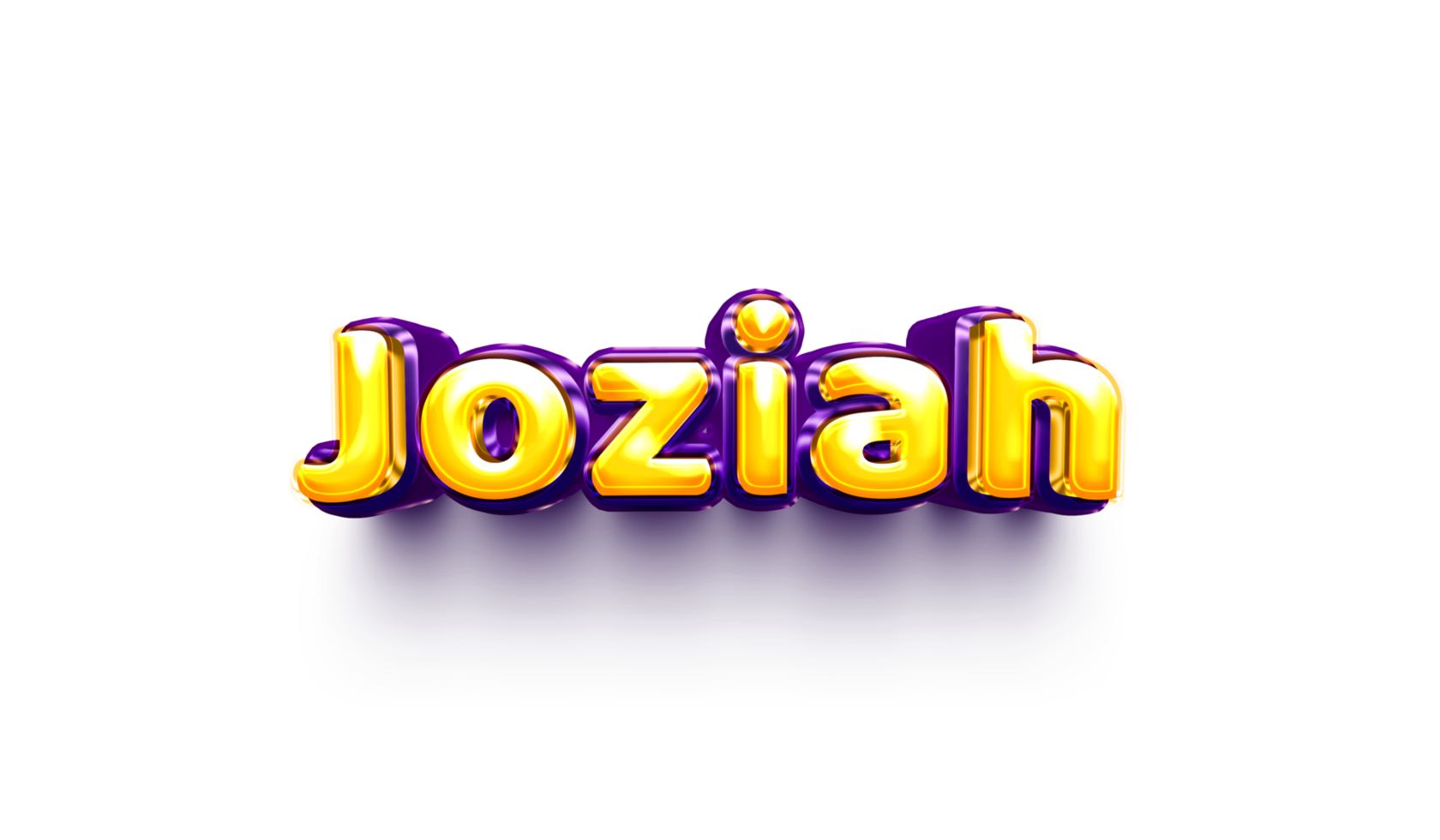 names of boys English helium balloon shiny celebration sticker 3d inflated Joziah png