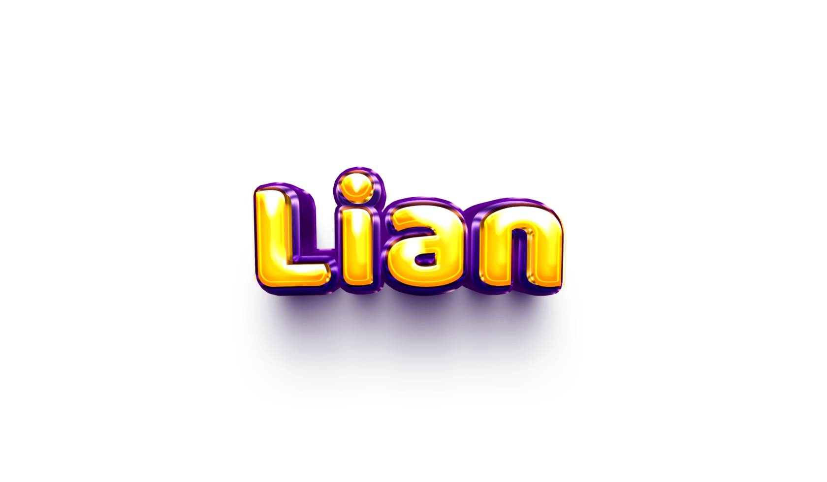 names of boys English helium balloon shiny celebration sticker 3d inflated Lian png