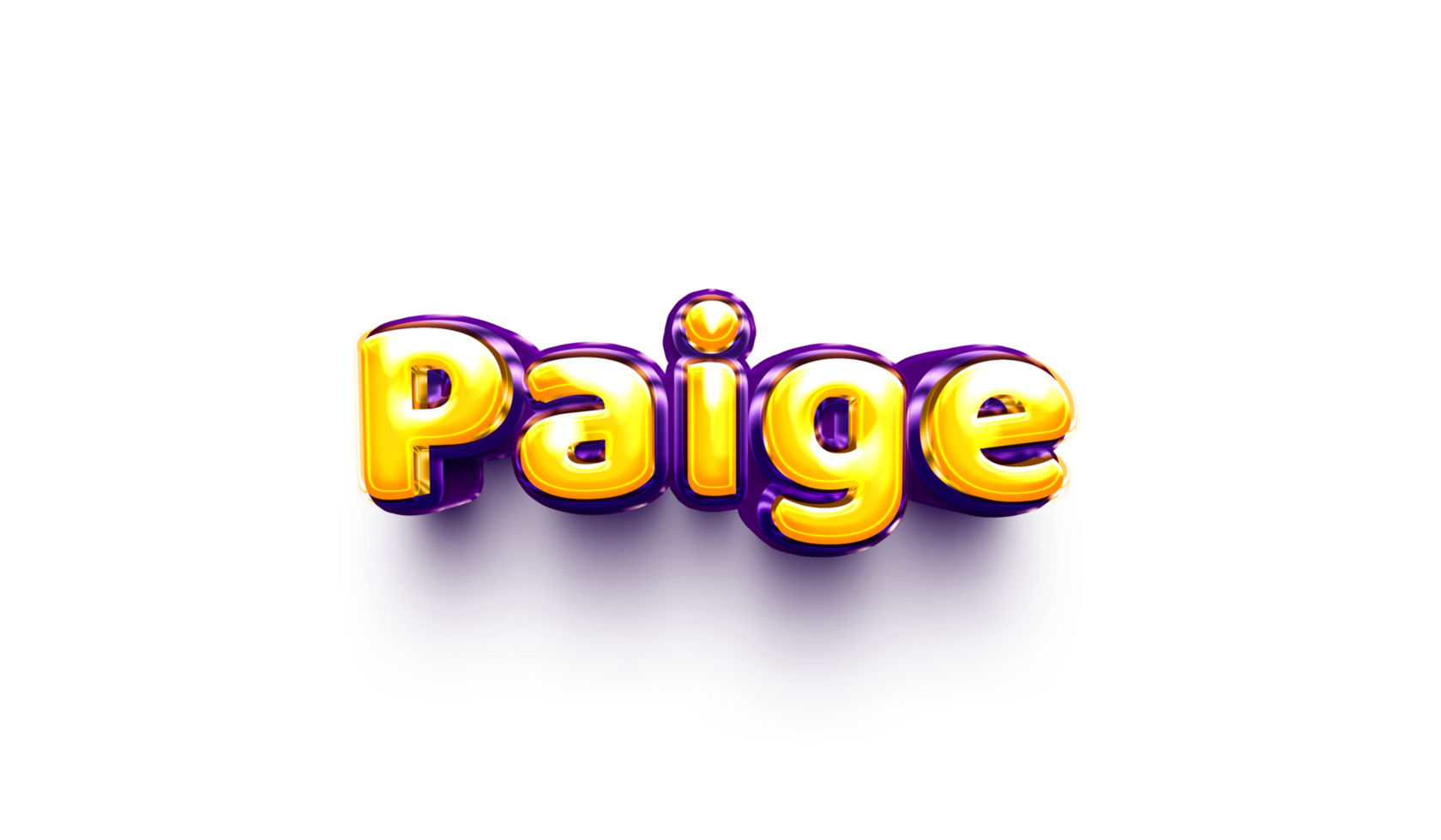 names of girls English helium balloon shiny celebration sticker 3d inflated Paige png