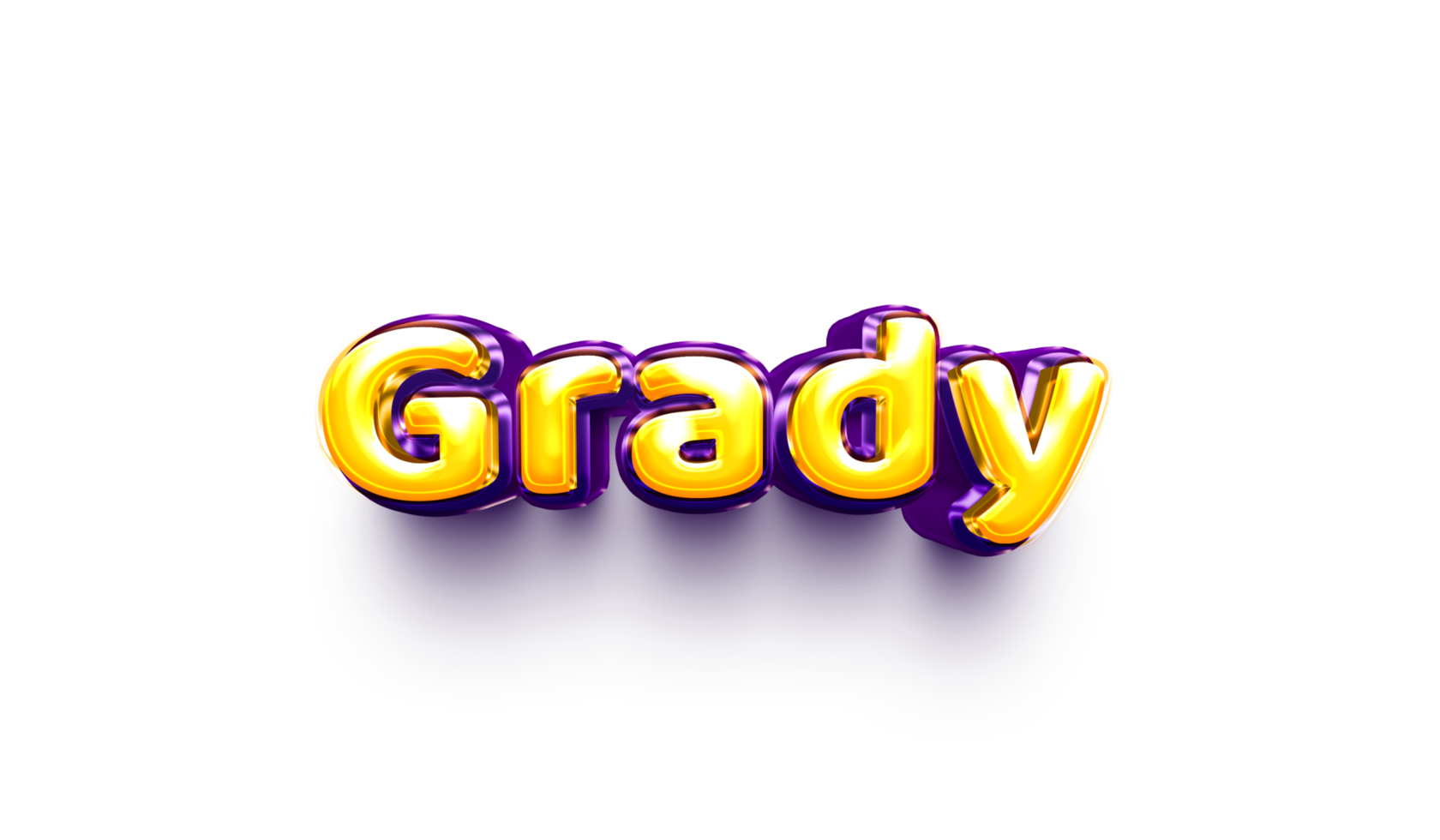names of boys English helium balloon shiny celebration sticker 3d inflated Grady png