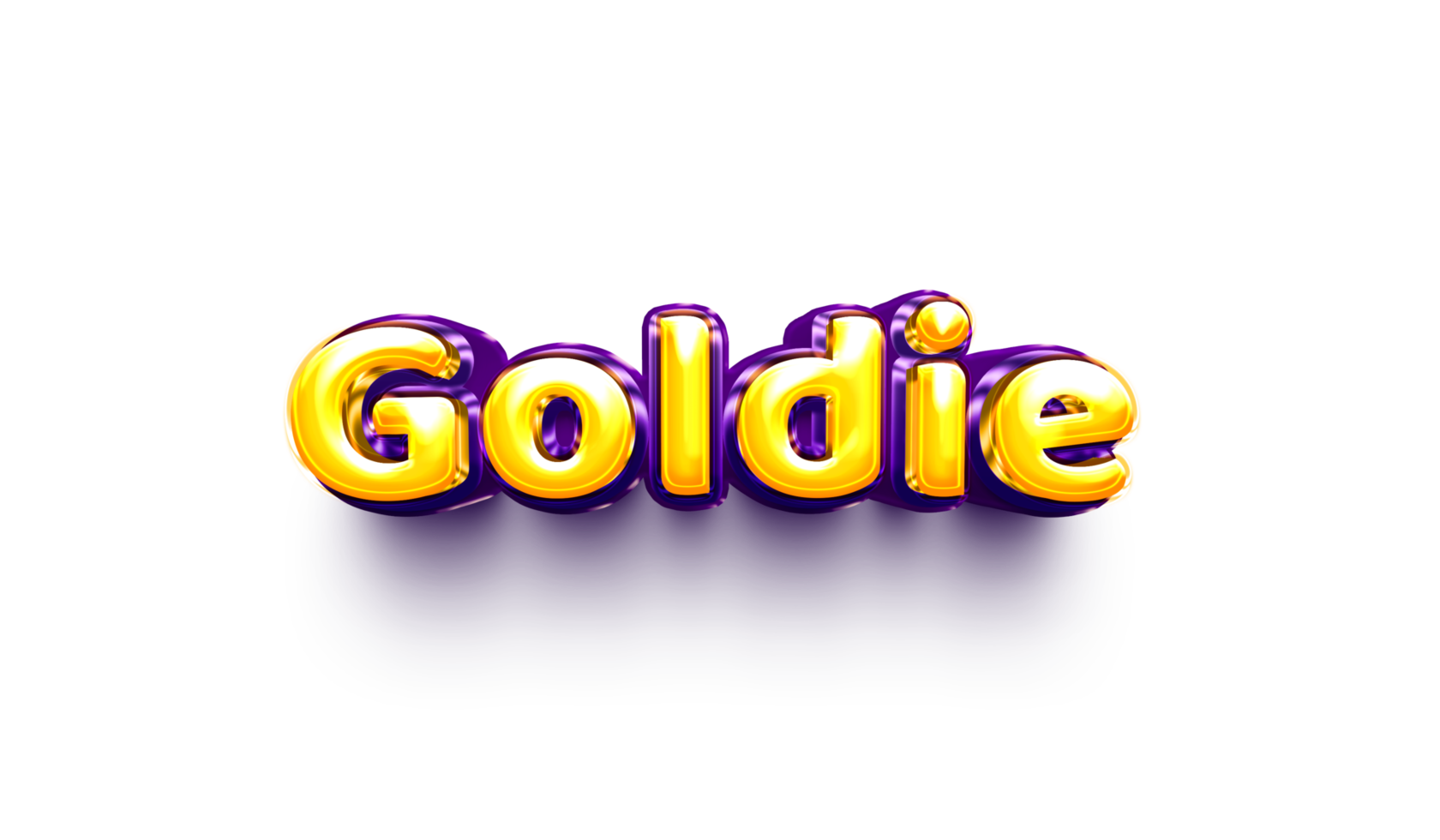 names of girls English helium balloon shiny celebration sticker 3d inflated Goldie png