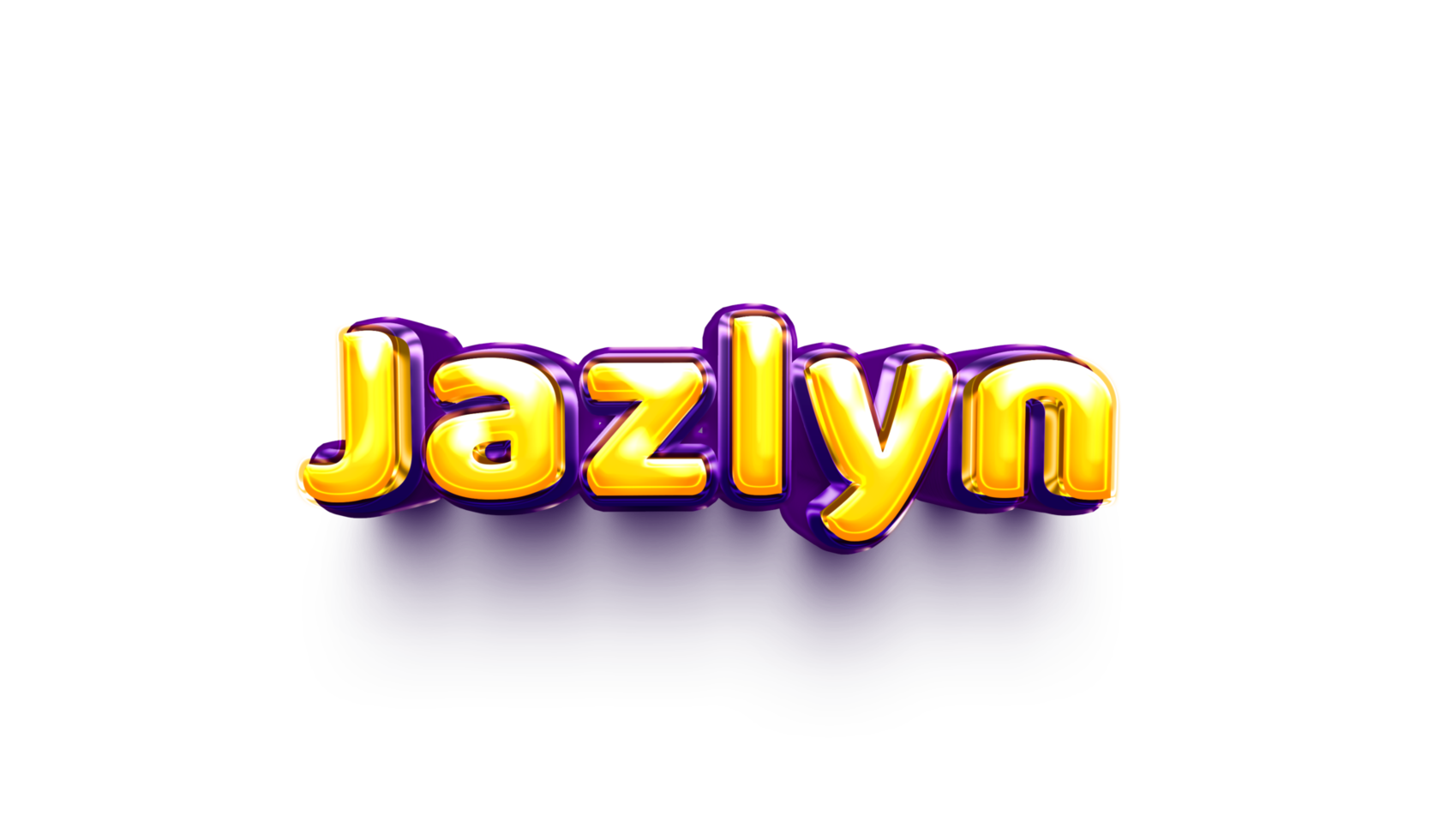 names of girls English helium balloon shiny celebration sticker 3d inflated Jazlyn png