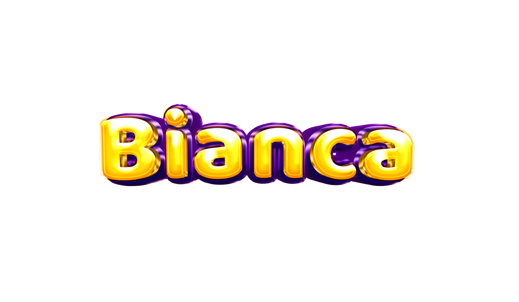 girls name sticker colorful party balloon birthday helium air shiny yellow purple cutout Bianca png