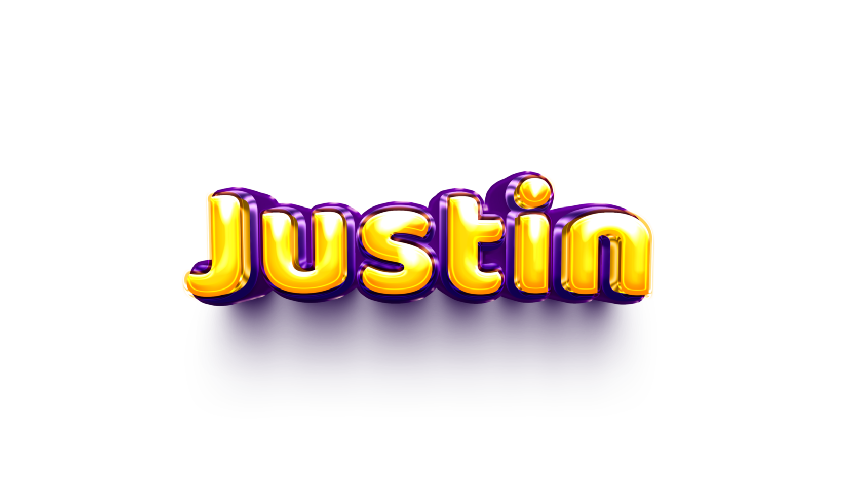 names of boys English helium balloon shiny celebration sticker 3d inflated Justin png