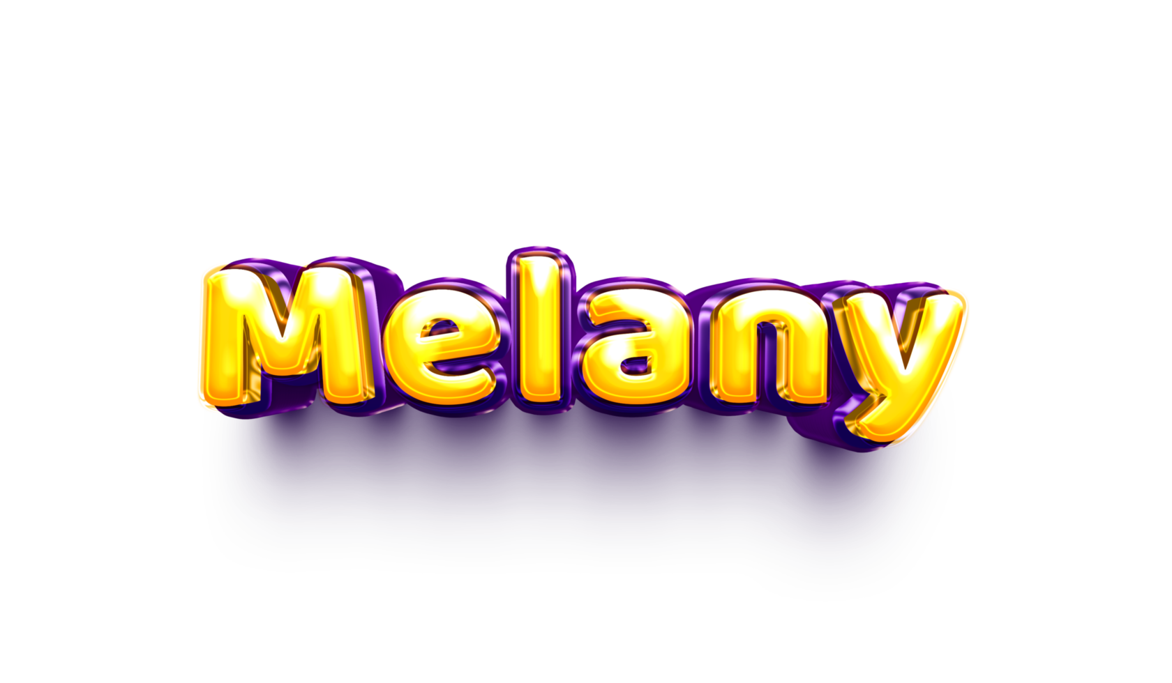 names of girls English helium balloon shiny celebration sticker 3d inflated Melany png