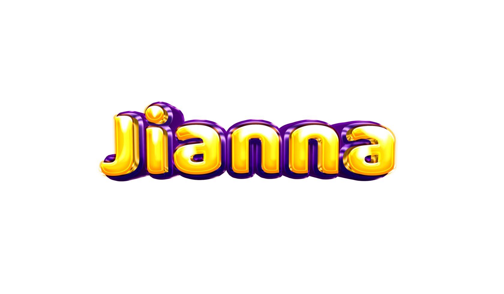 girls name sticker colorful party balloon birthday helium air shiny yellow purple cutout Jianna png