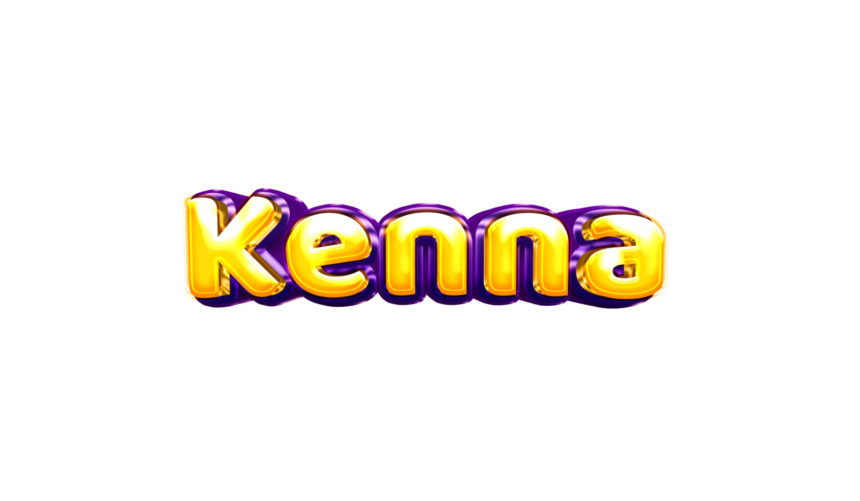girls name sticker colorful party balloon birthday helium air shiny yellow purple cutout Kenna png