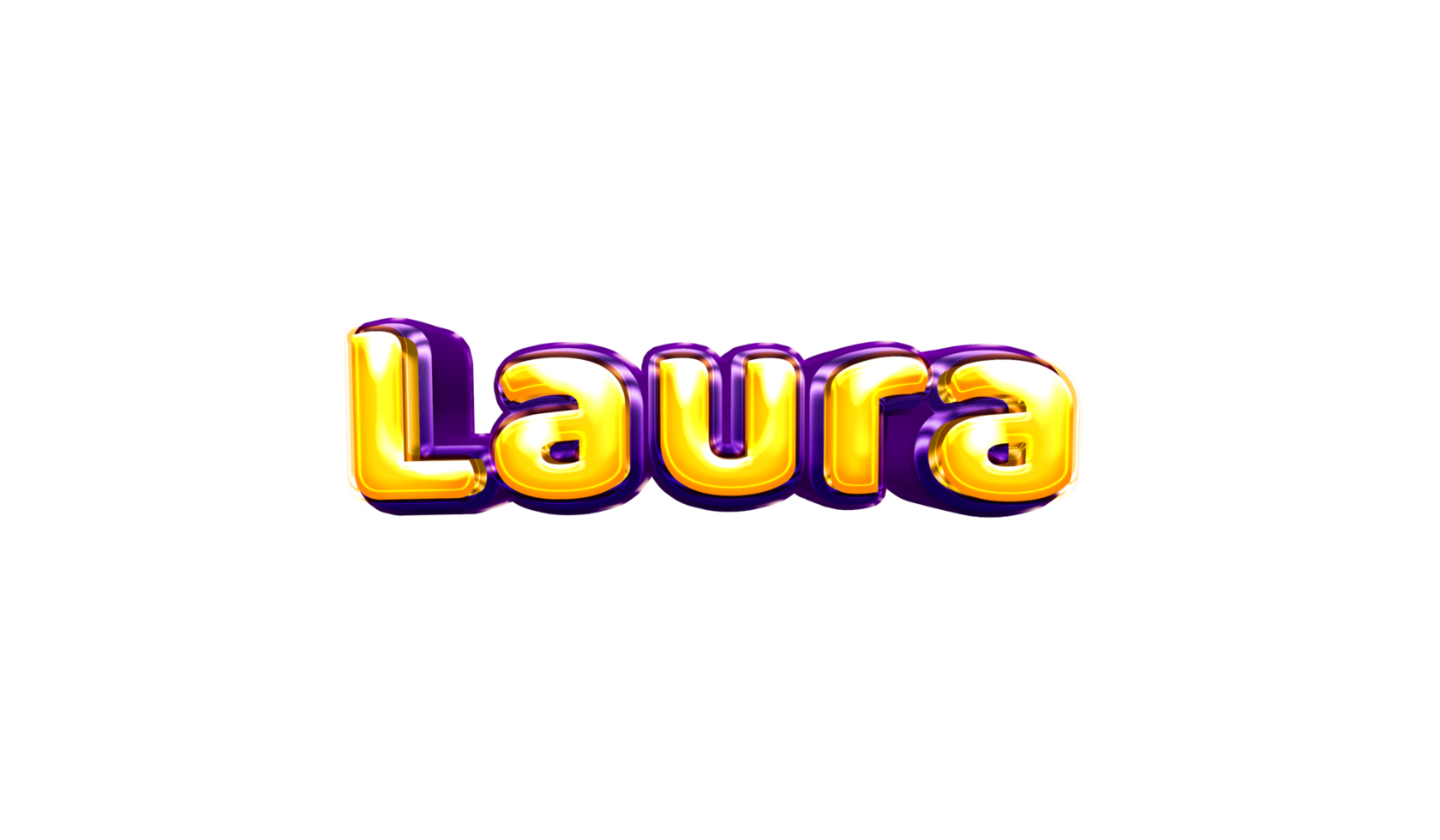 girls name sticker colorful party balloon birthday helium air shiny yellow purple cutout Laura png