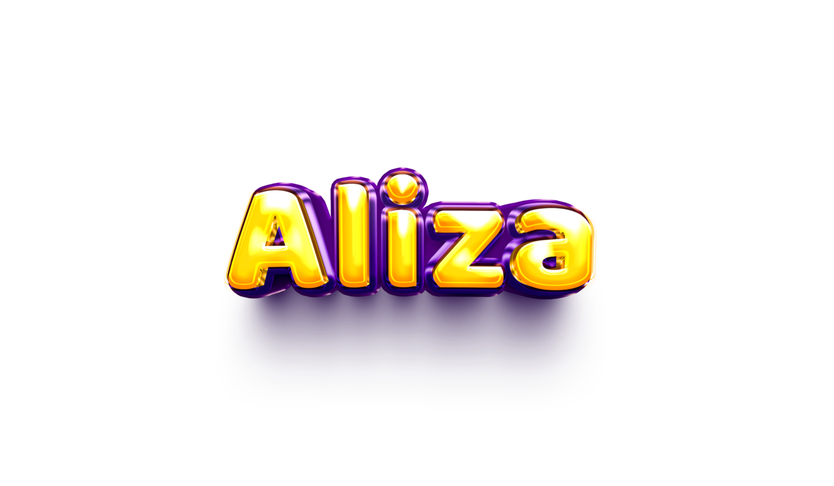 names of girls English helium balloon shiny celebration sticker 3d inflated Aliza png