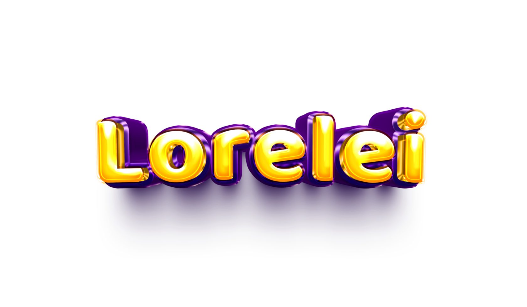 names of girls English helium balloon shiny celebration sticker 3d inflated Lorelei png