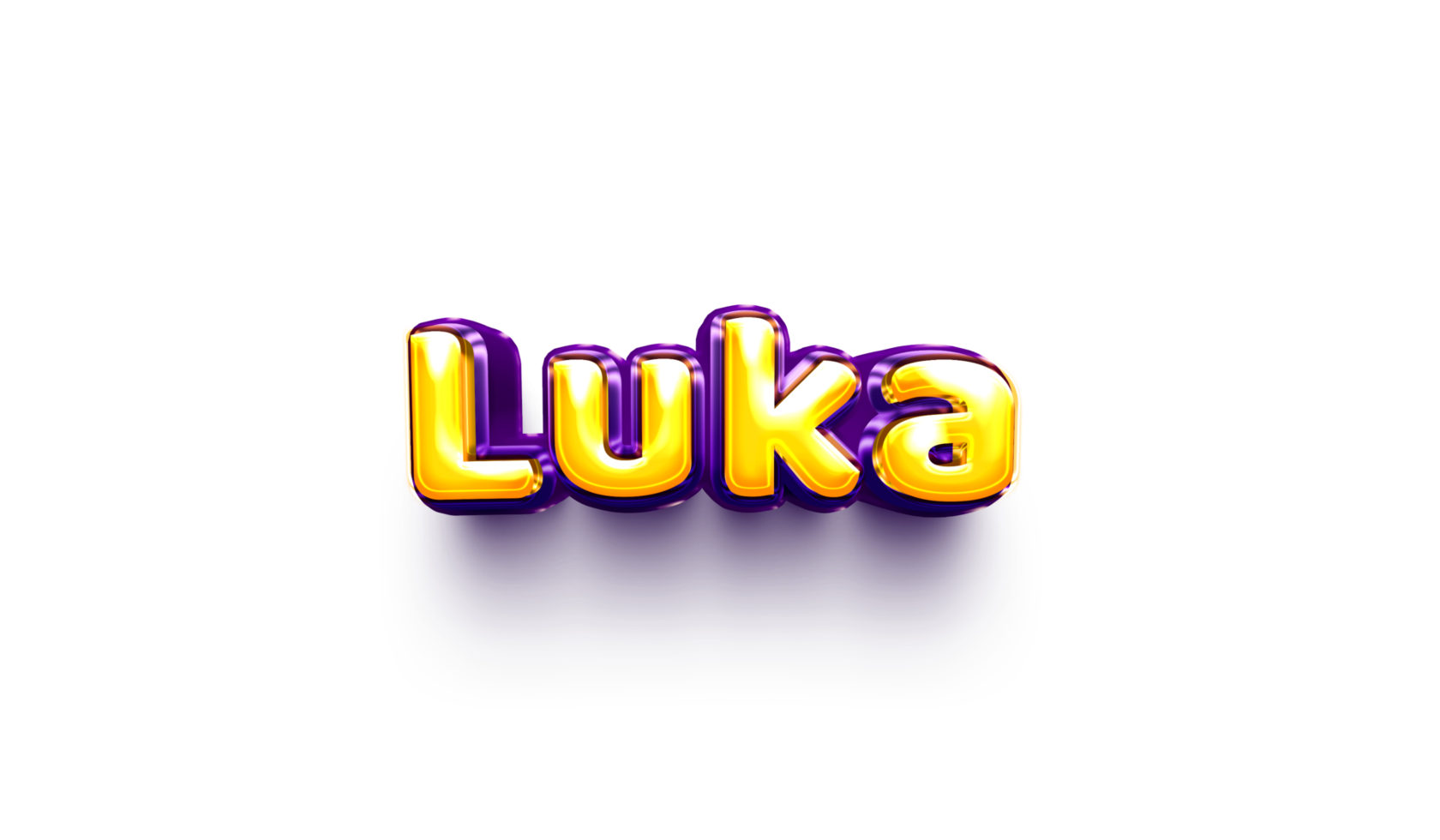 names of boys English helium balloon shiny celebration sticker 3d inflated Luka png