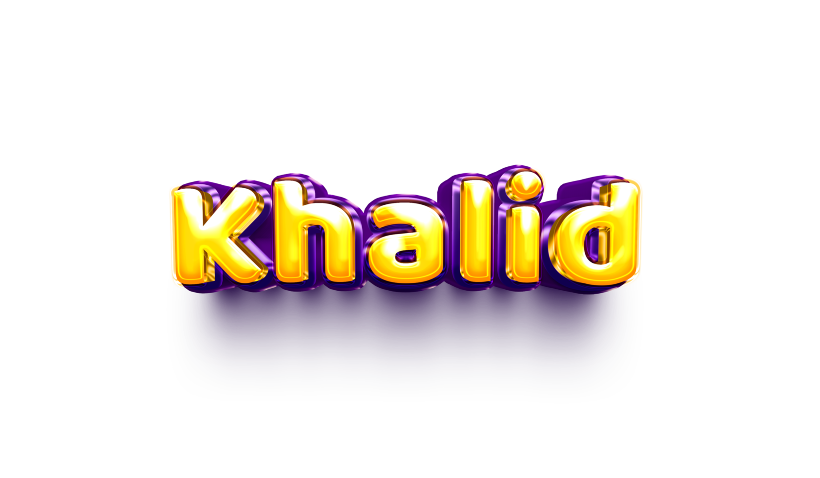 names of boys English helium balloon shiny celebration sticker 3d inflated Khalid png