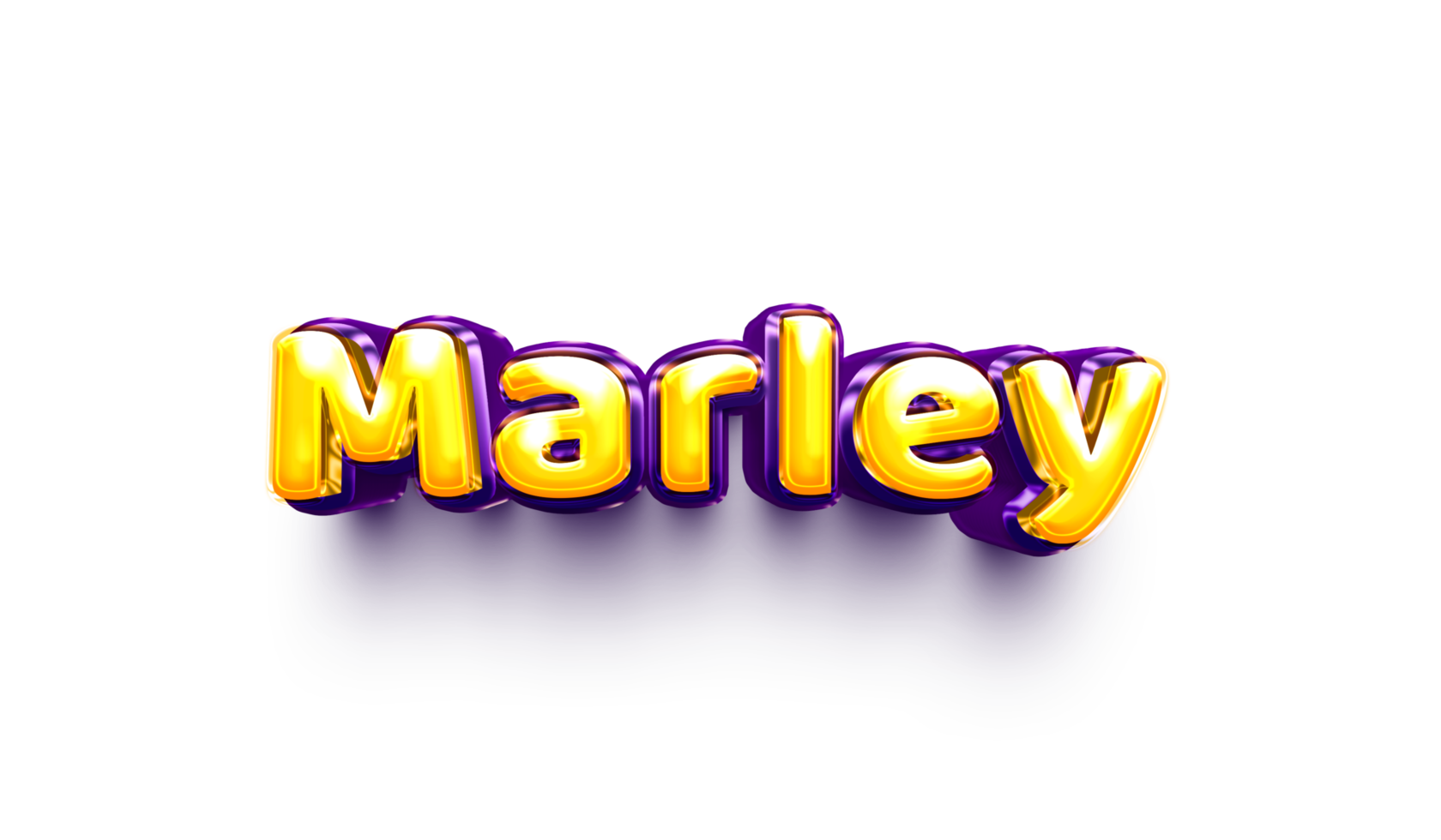 names of girls English helium balloon shiny celebration sticker 3d inflated Marley png