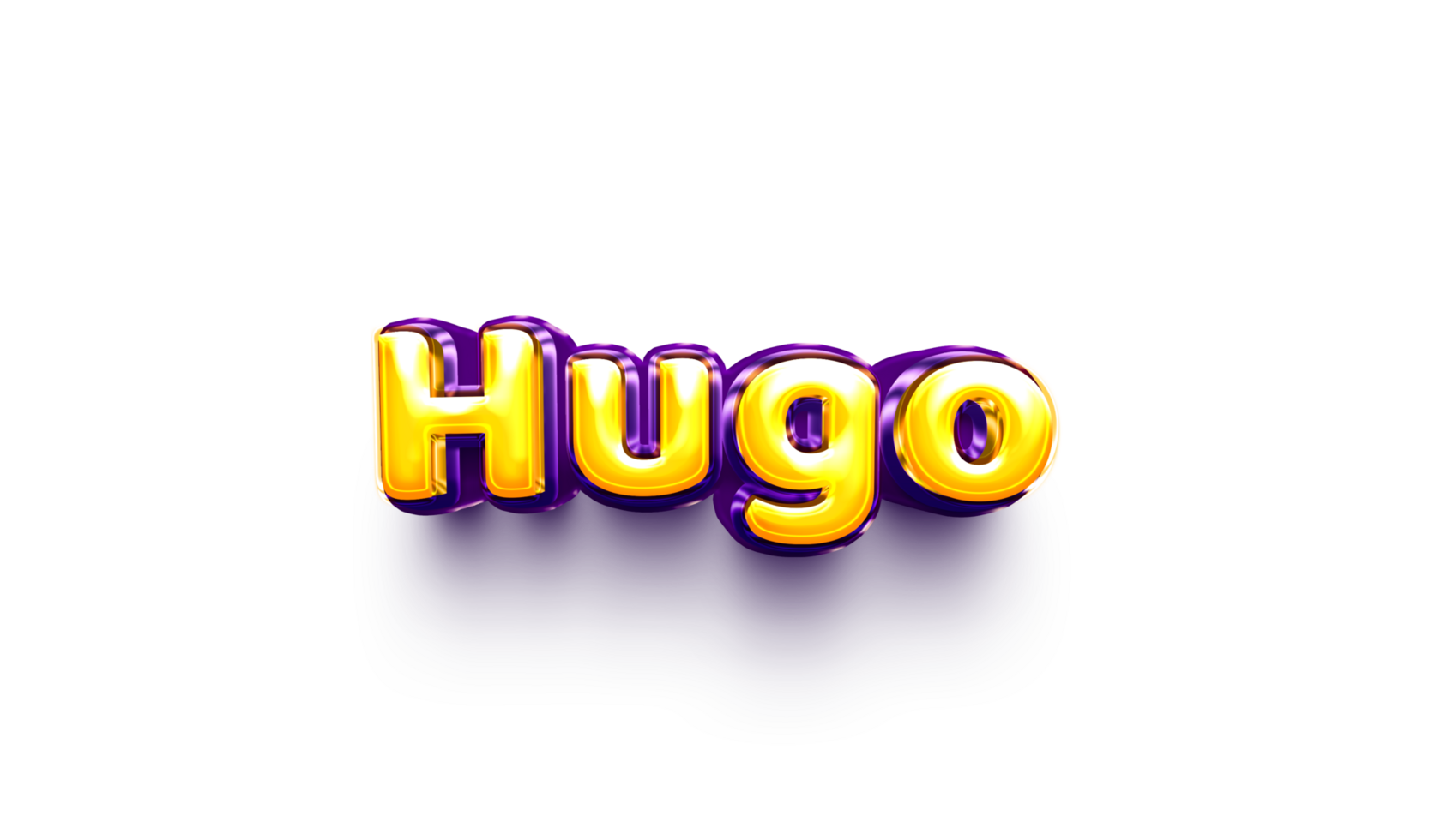 names of boys English helium balloon shiny celebration sticker 3d inflated Hugo png