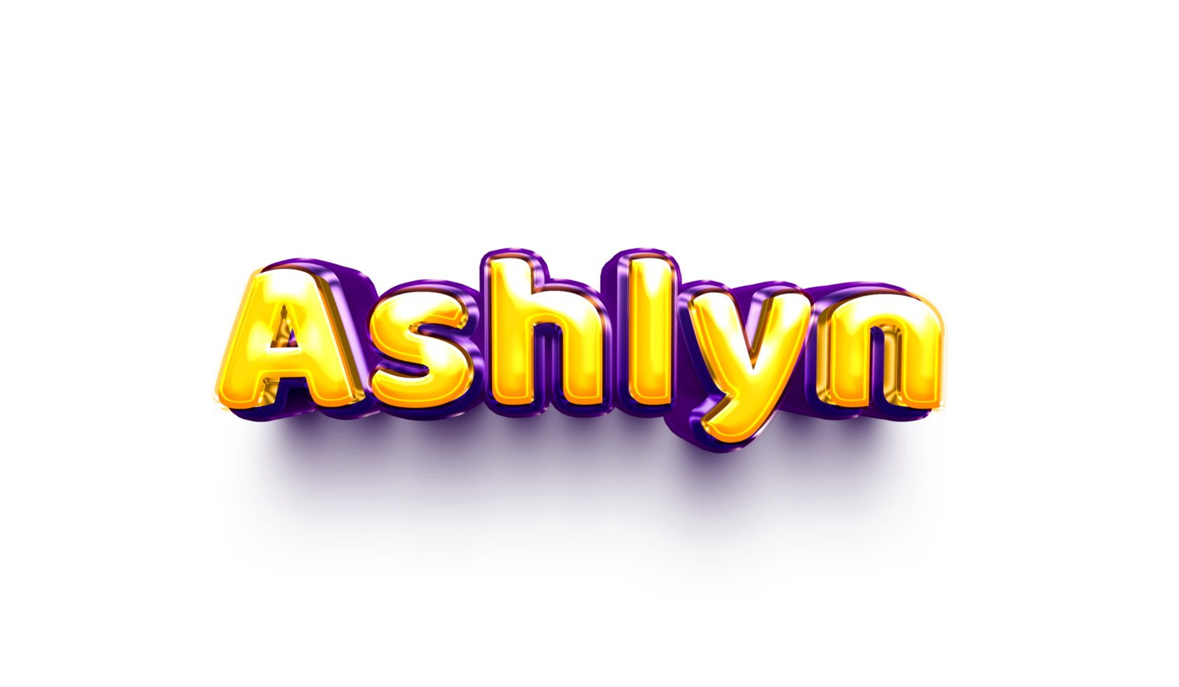 names of girls English helium balloon shiny celebration sticker 3d inflated Ashlyn png