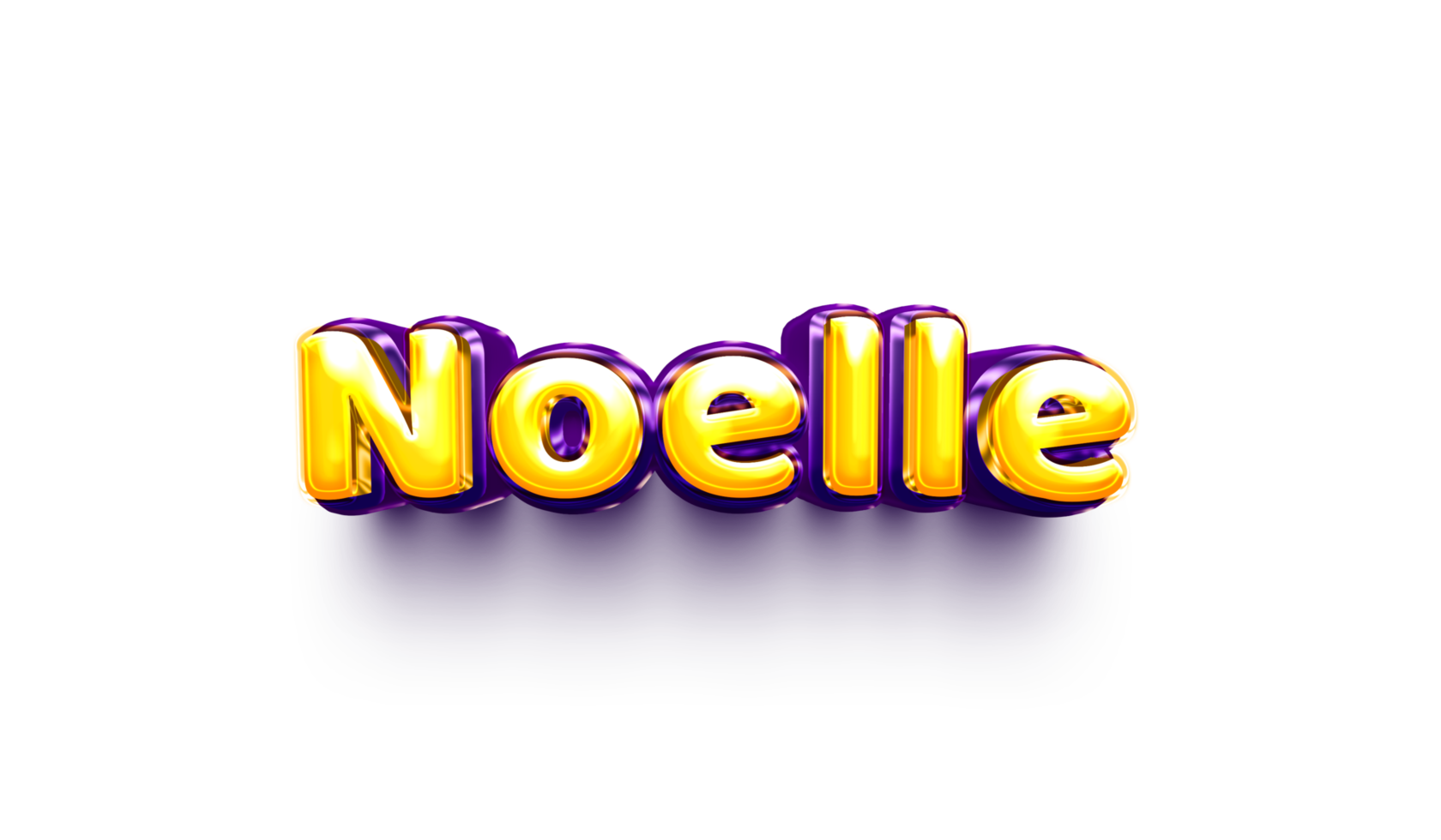 names of girls English helium balloon shiny celebration sticker 3d inflated Noelle png