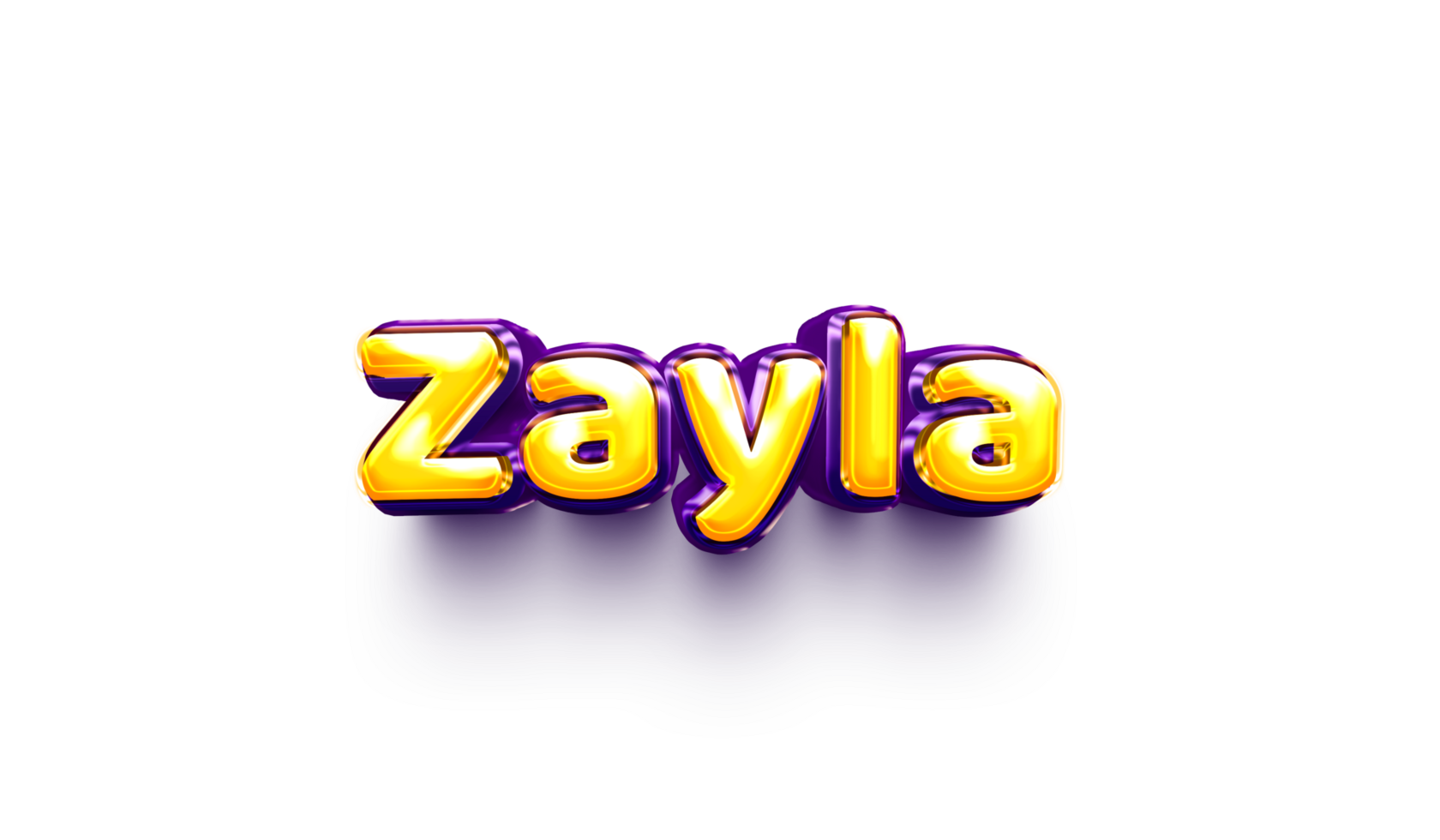 names of girls English helium balloon shiny celebration sticker 3d inflated Zayla png