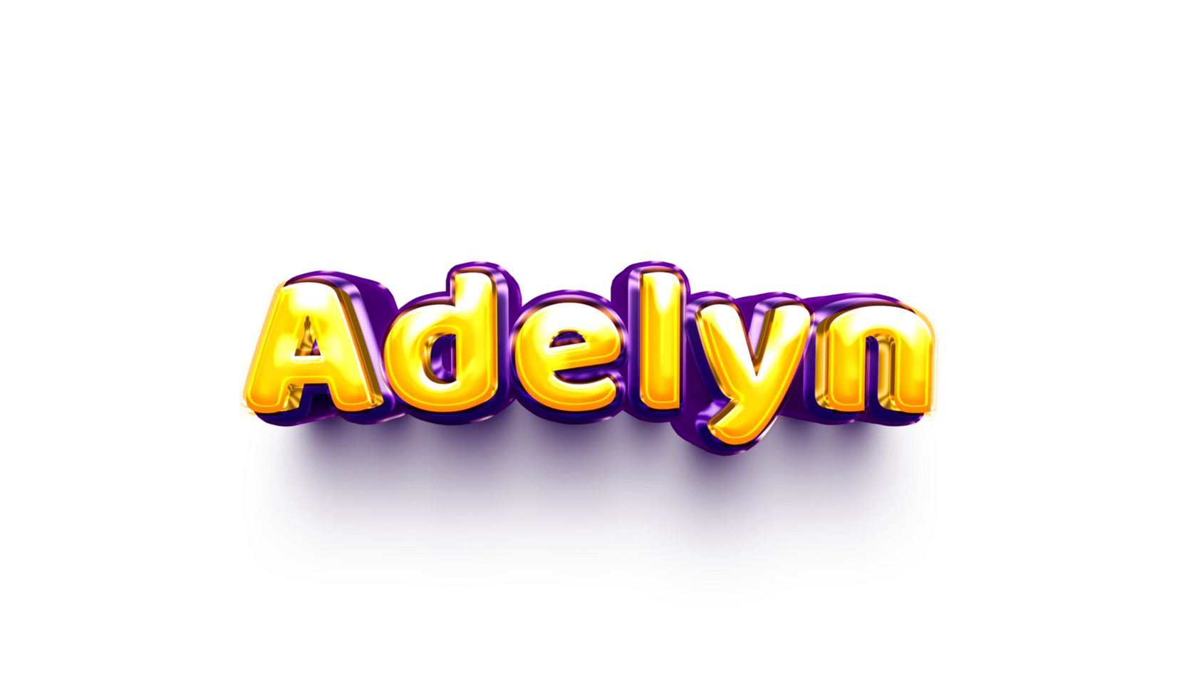 names of girls English helium balloon shiny celebration sticker 3d inflated Adelyn png