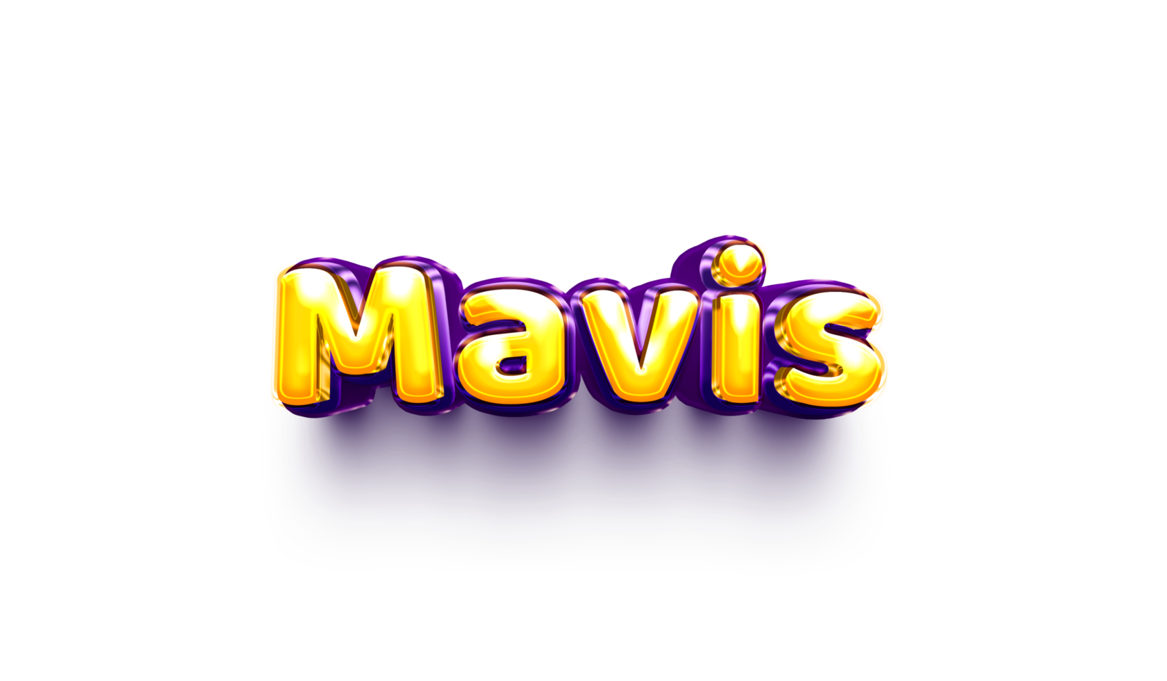 names of girls English helium balloon shiny celebration sticker 3d inflated Mavis png