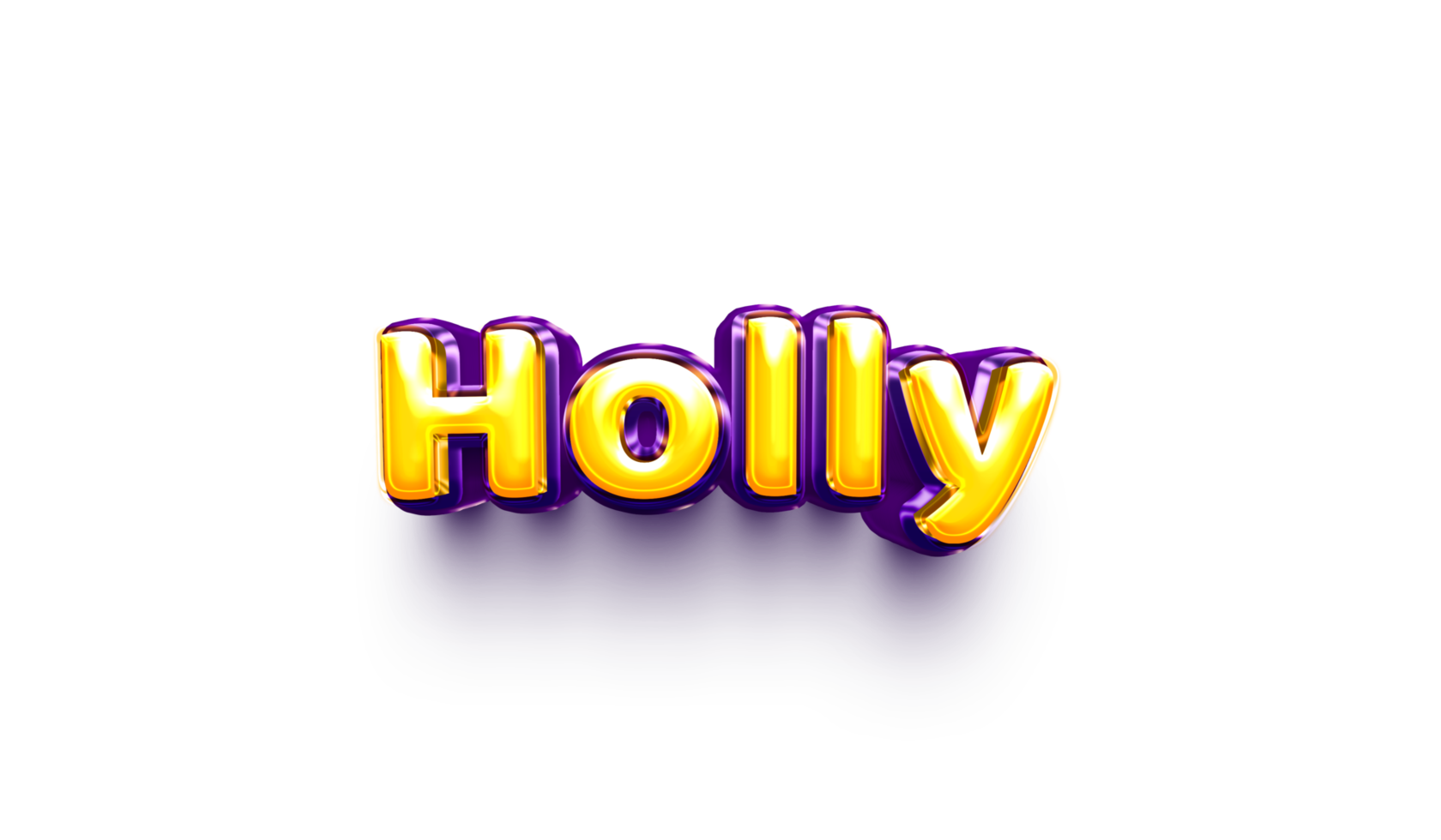 names of girls English helium balloon shiny celebration sticker 3d inflated Holly png